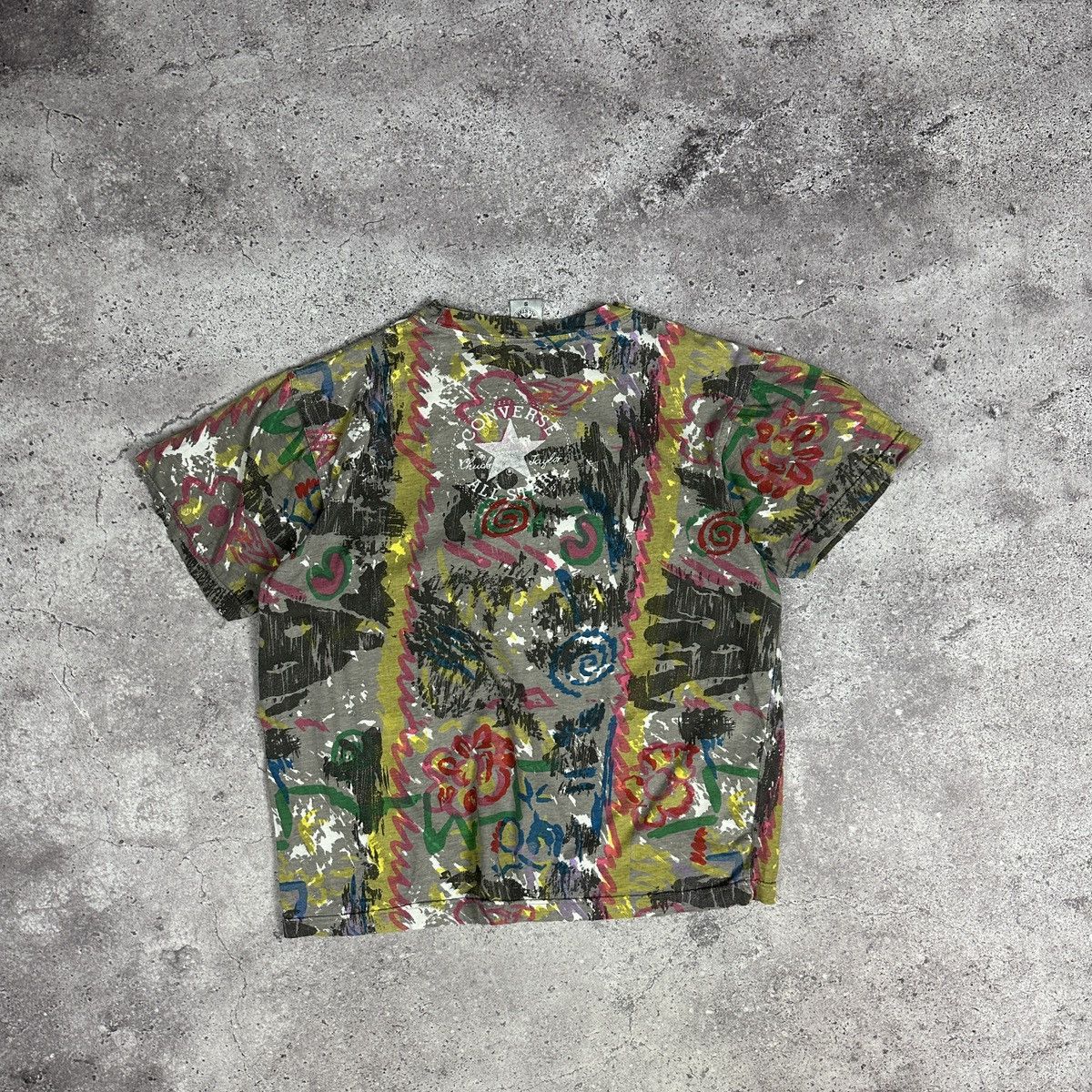Converse Vintage 90s Converse Tie Dye AOP Graffiti tee rare crazy y2k Size S / US 4 / IT 40 - 2 Thumbnail
