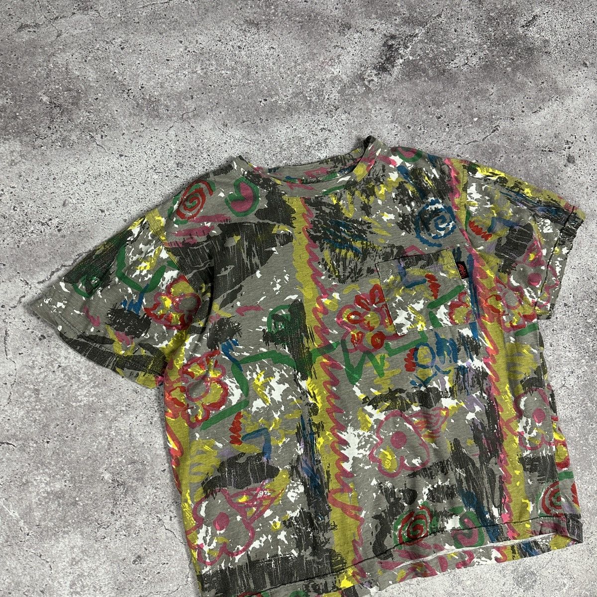 Converse Vintage 90s Converse Tie Dye AOP Graffiti tee rare crazy y2k Size S / US 4 / IT 40 - 5 Thumbnail