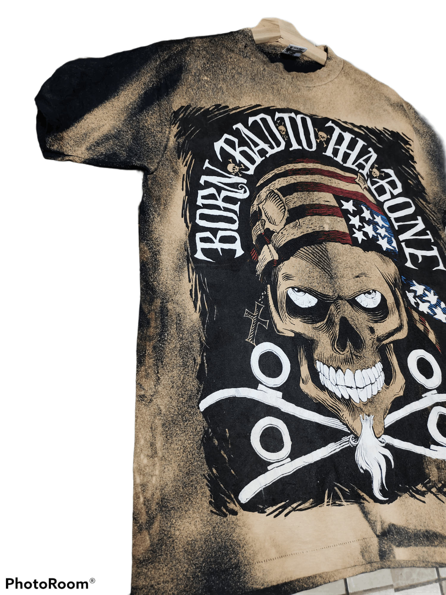 Anvil × Vintage Vintage Born Bad To tha Bone tshirt Size US L / EU 52-54 / 3 - 3 Thumbnail
