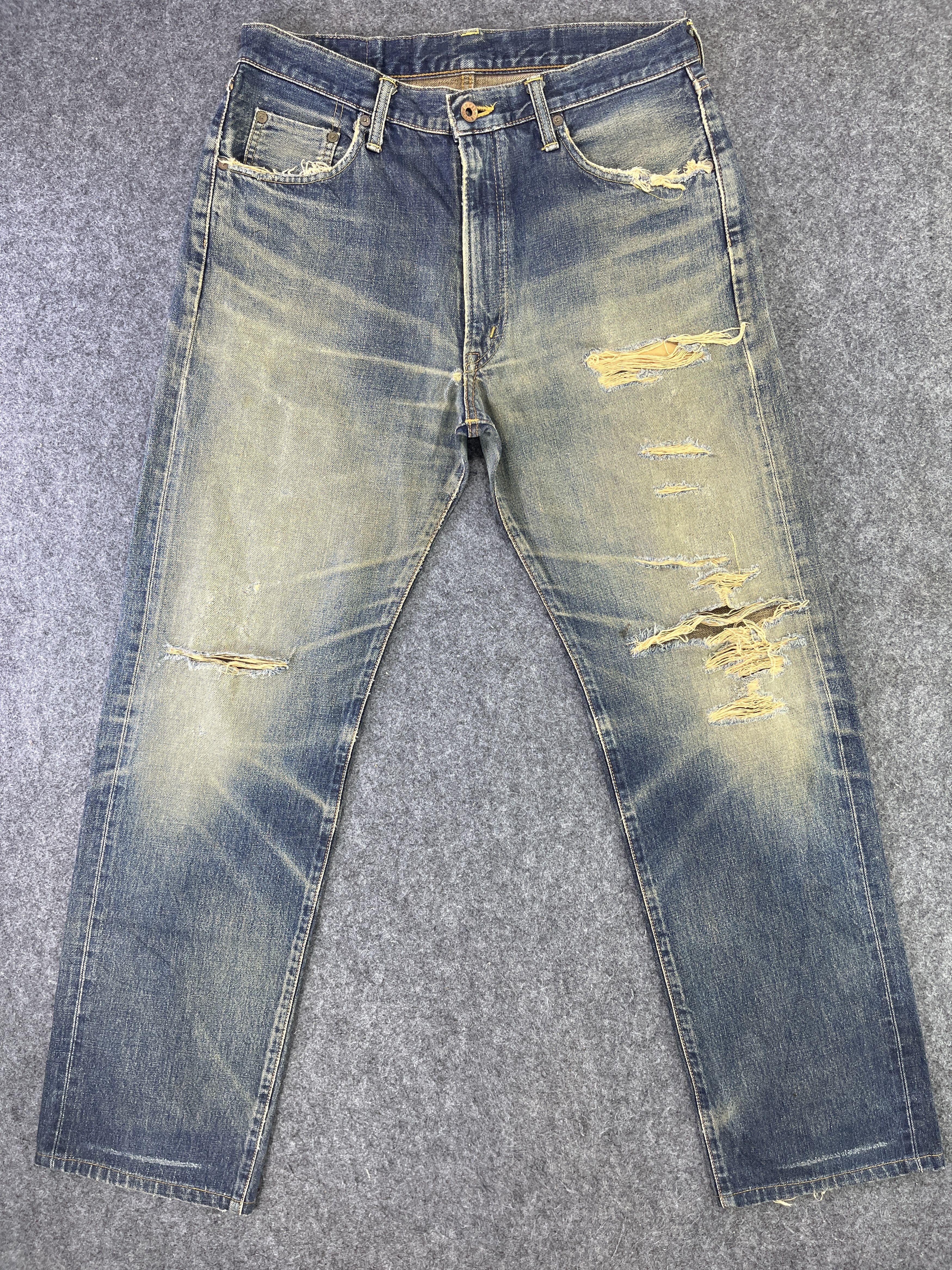 Edwin Edwin 505 xx Distressed Faded Jeans Pants J868 Size US 33 - 1 Thumbnail