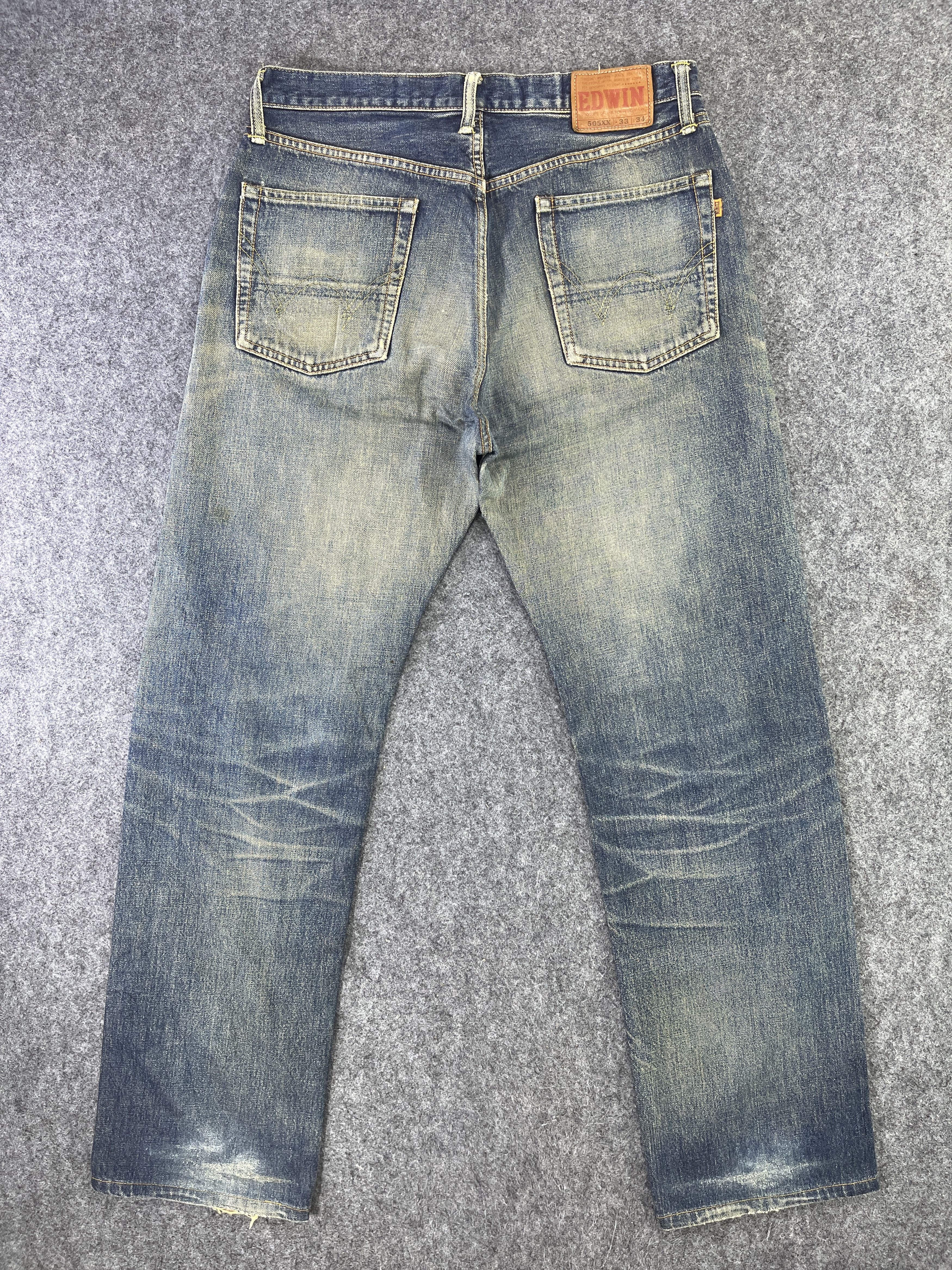 Edwin Edwin 505 xx Distressed Faded Jeans Pants J868 Size US 33 - 2 Thumbnail