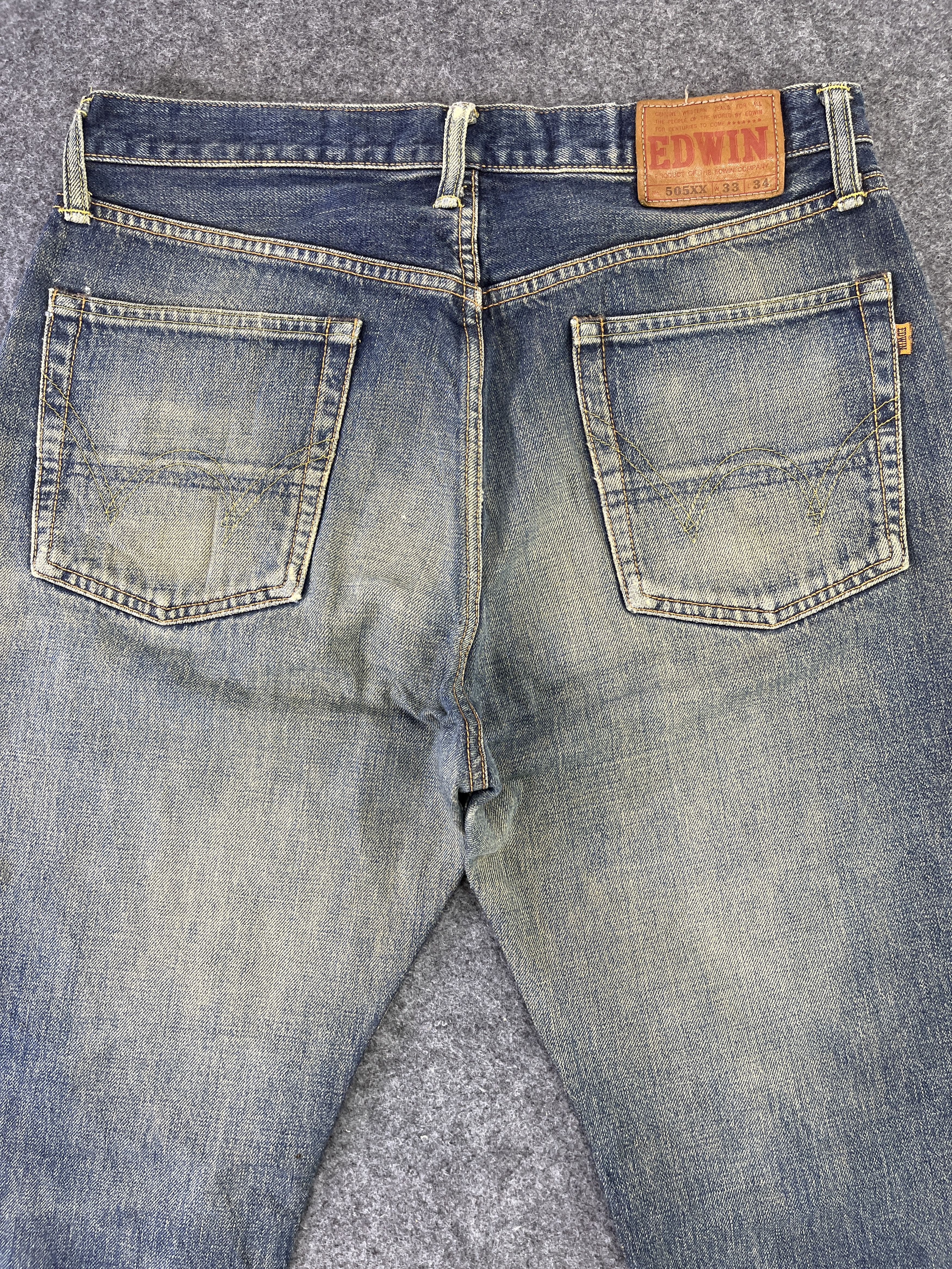 Edwin Edwin 505 xx Distressed Faded Jeans Pants J868 Size US 33 - 4 Thumbnail