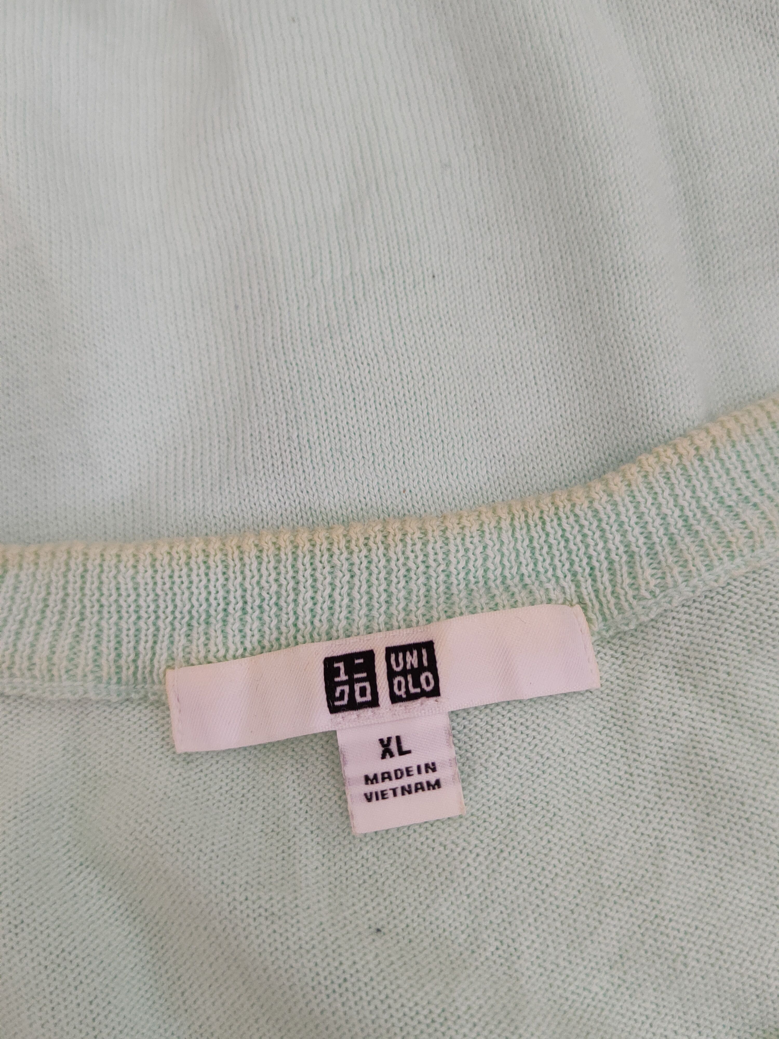 Uniqlo × Vintage Uniqlo Light Green Knitwear Cardigan #S1224 Size L / US 10 / IT 46 - 11 Thumbnail
