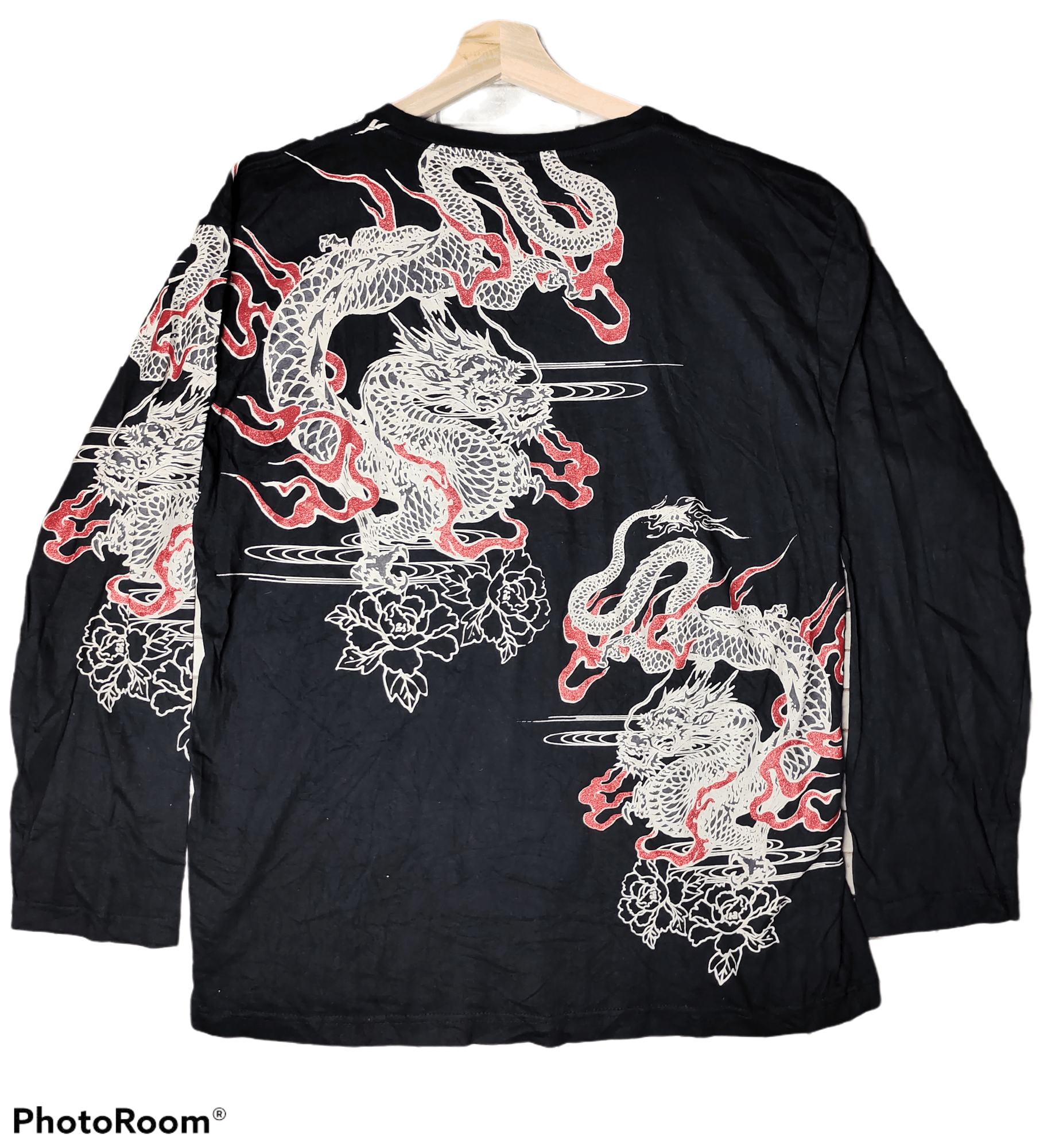 Japanese Brand Sukajan Dragon long sleeves T shirt full print Size US XL / EU 56 / 4 - 5 Thumbnail