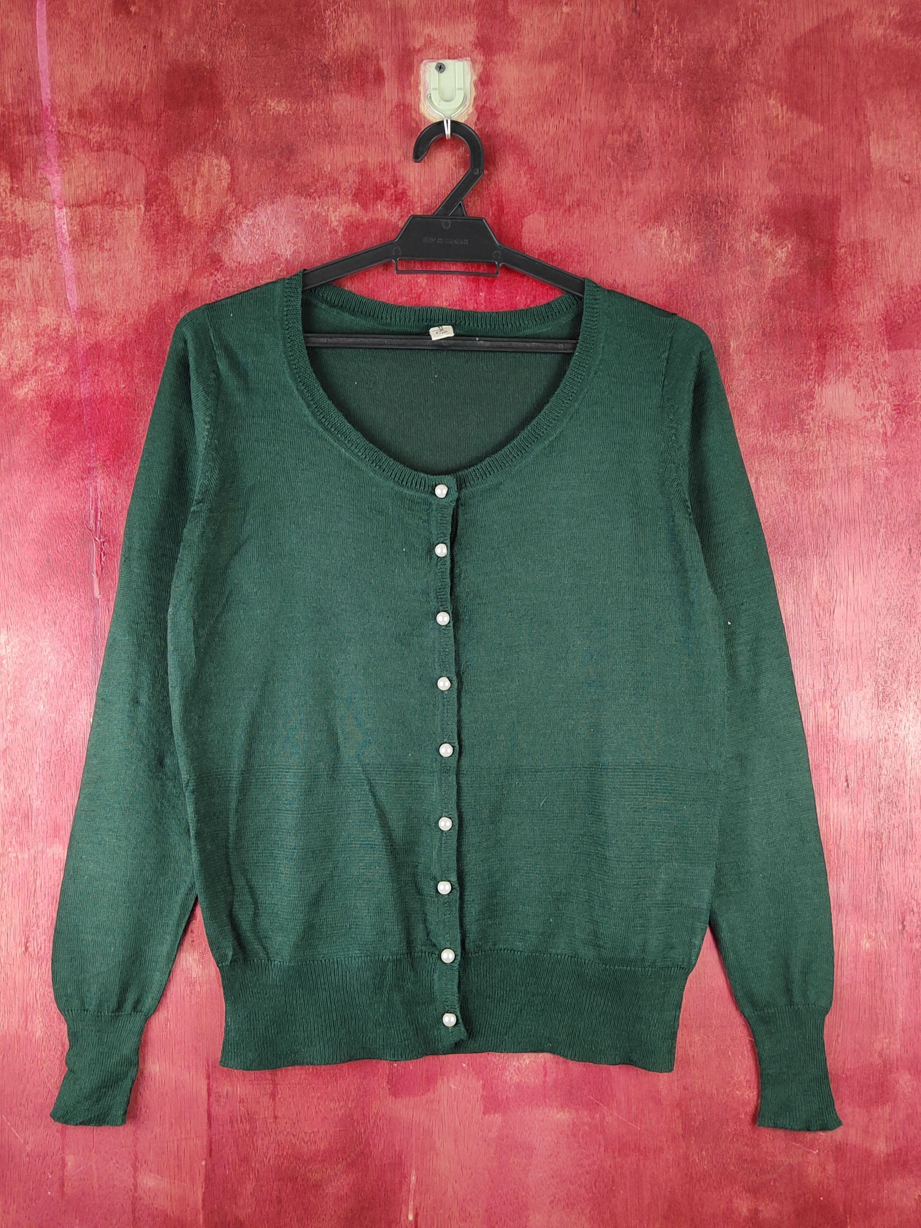 Japanese Brand Vis Emerald Knitwear Cardigan #S1227 Size S / US 4 / IT 40 - 1 Thumbnail