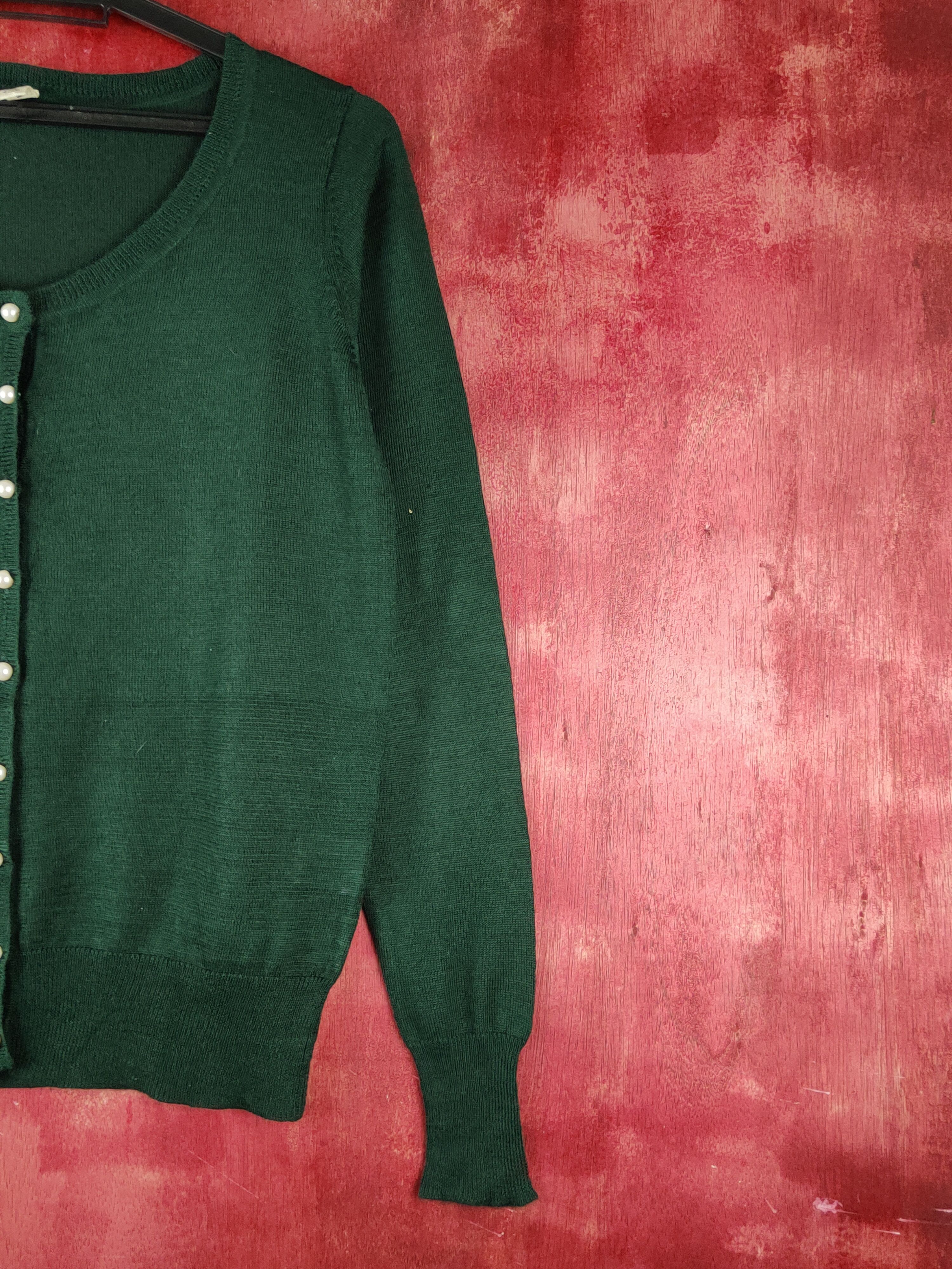 Japanese Brand Vis Emerald Knitwear Cardigan #S1227 Size S / US 4 / IT 40 - 5 Thumbnail