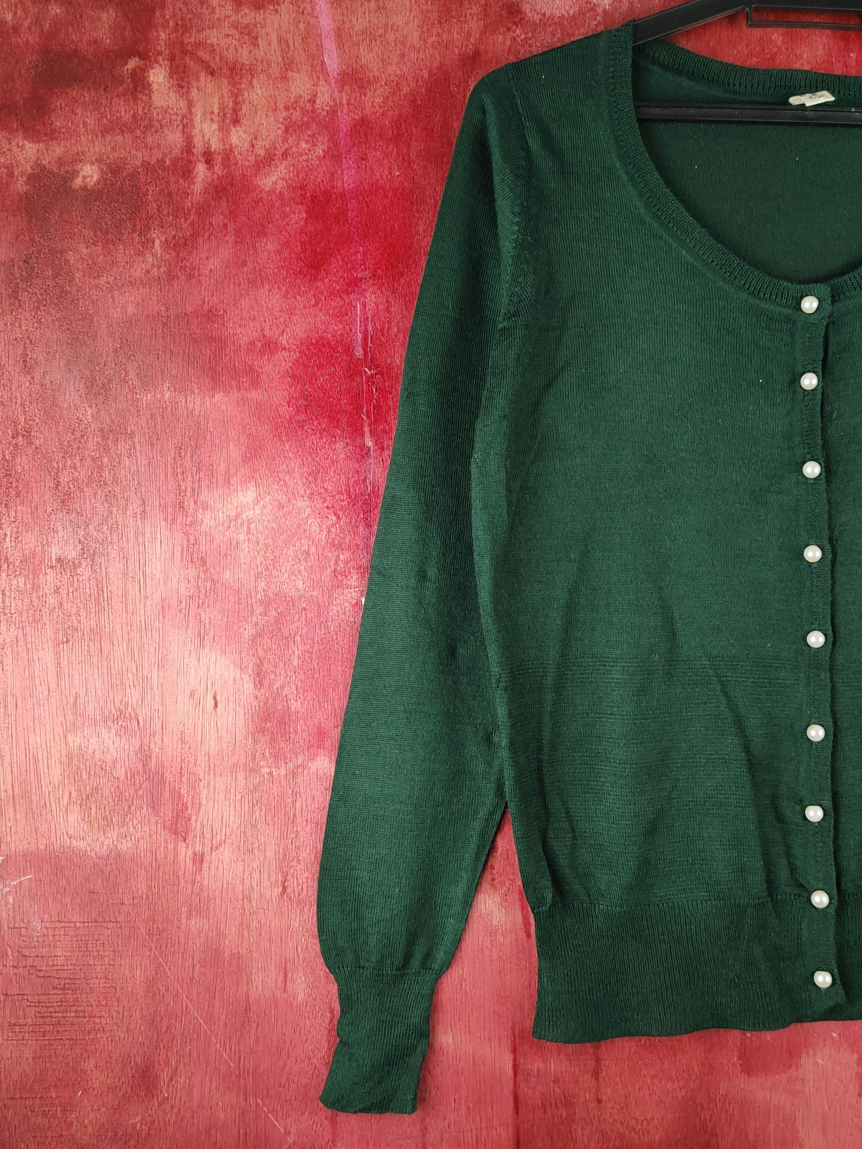 Japanese Brand Vis Emerald Knitwear Cardigan #S1227 Size S / US 4 / IT 40 - 3 Thumbnail
