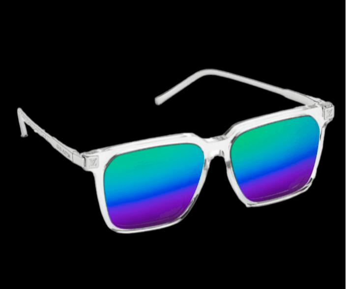 Louis Vuitton Z1825E LV Rise Square Sunglasses, Silver, W