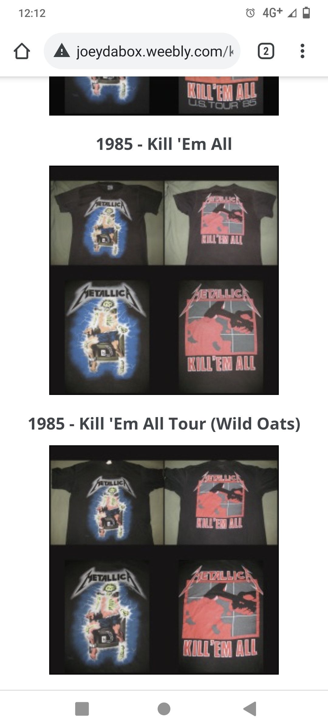 Band Tees Distressed Vintage 1985 Metallica ‘KILL' EM ALL’ band tee Size US M / EU 48-50 / 2 - 16 Thumbnail