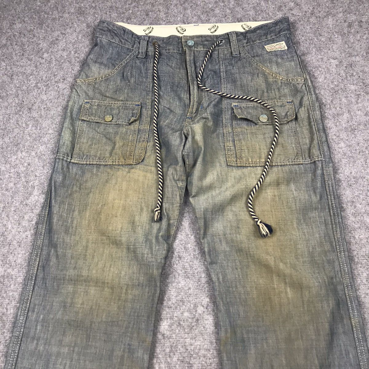 Edwin × Japanese Brand BAGGY EDWIN BUSH PANT DISTRESSED PANTS Size US 34 / EU 50 - 4 Thumbnail