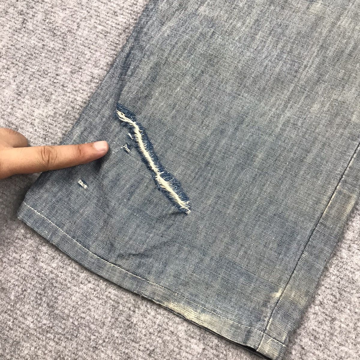 Edwin × Japanese Brand BAGGY EDWIN BUSH PANT DISTRESSED PANTS Size US 34 / EU 50 - 8 Thumbnail