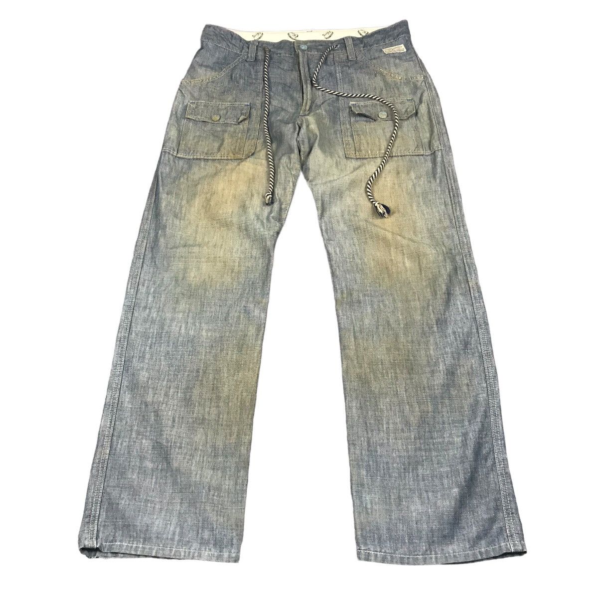 Edwin × Japanese Brand BAGGY EDWIN BUSH PANT DISTRESSED PANTS Size US 34 / EU 50 - 1 Thumbnail