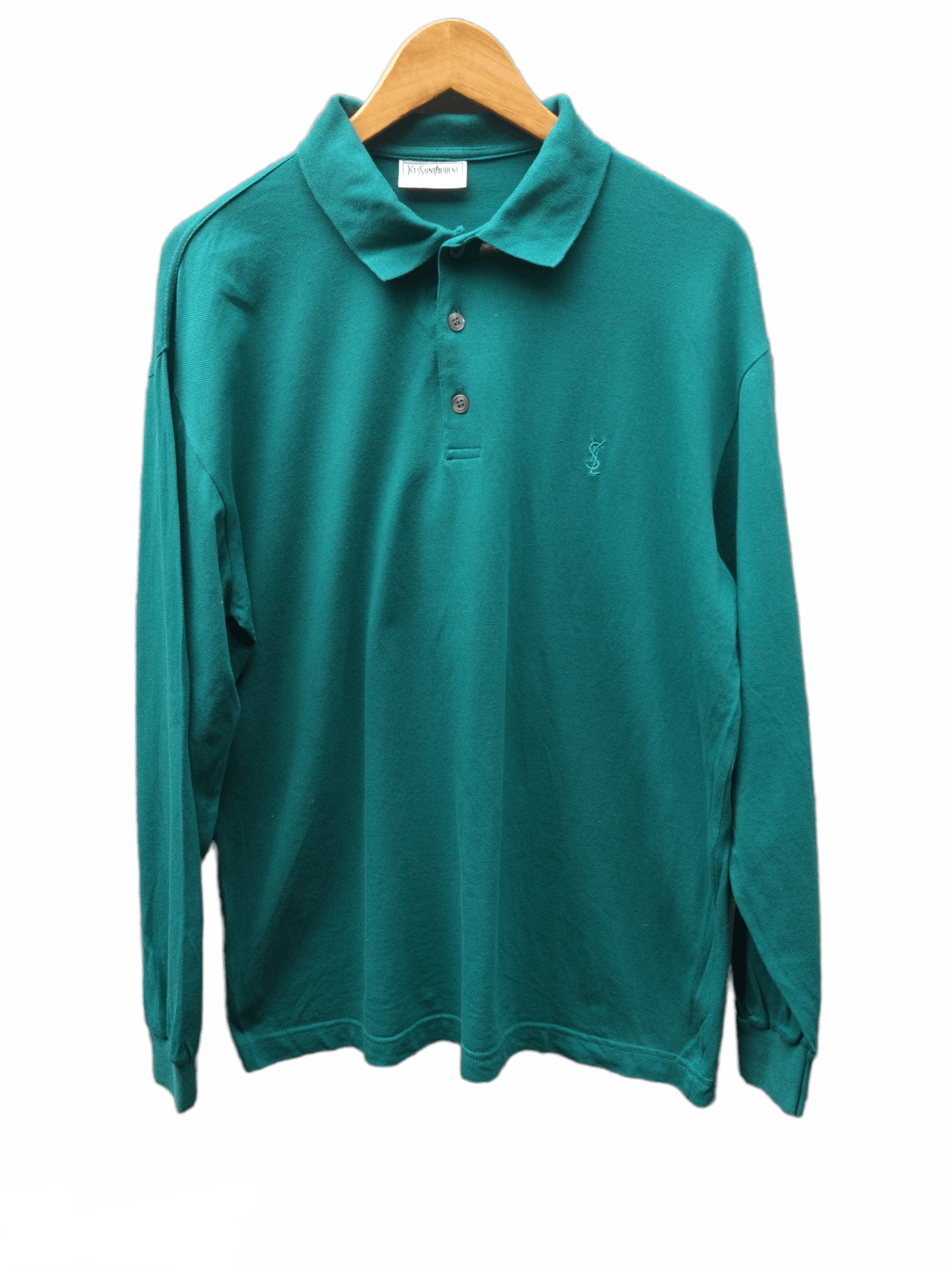 Yves Saint Laurent Yves Saint Laurent Turqoise Longsleeve Polo Size US L / EU 52-54 / 3 - 1 Thumbnail
