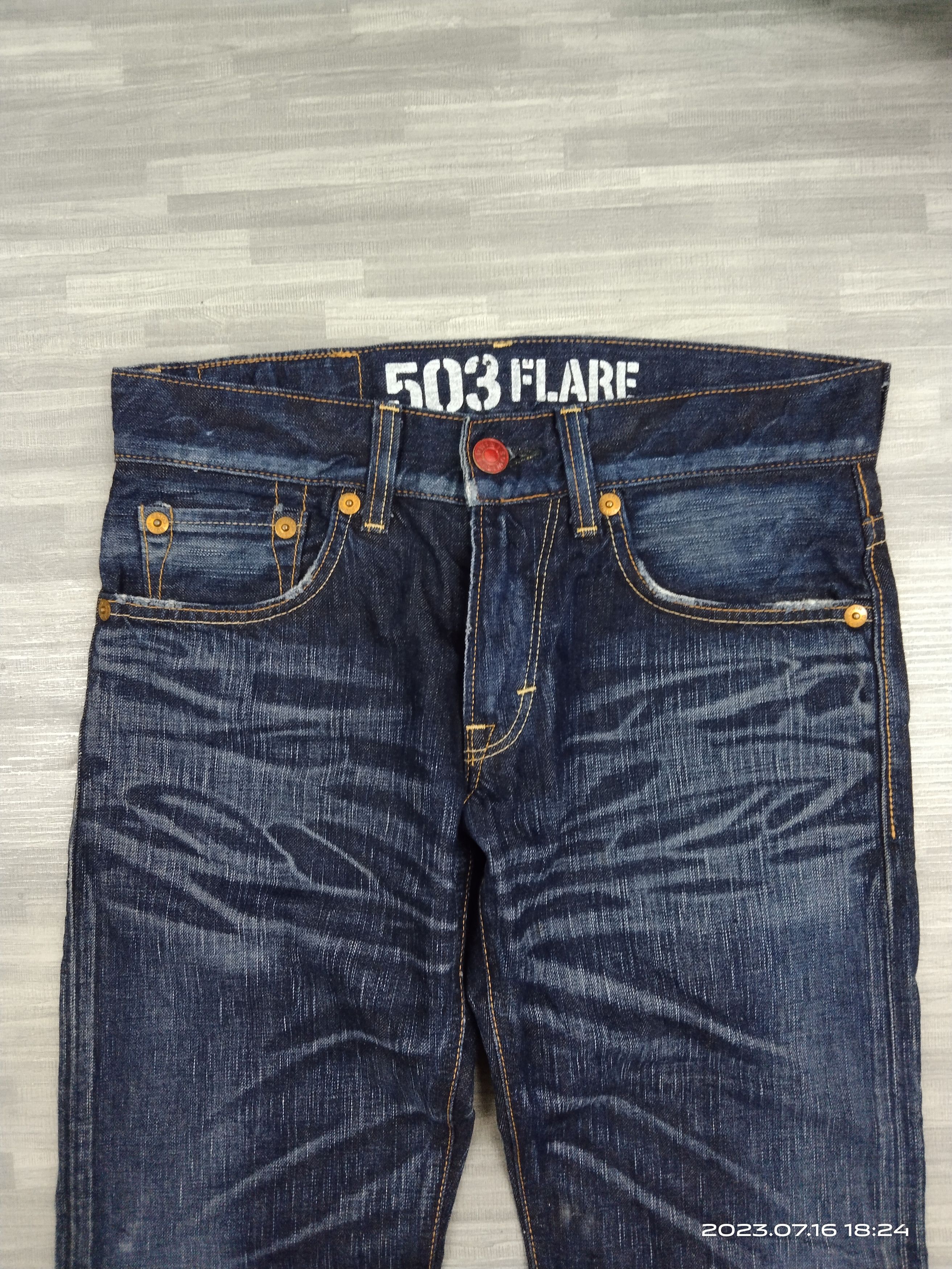 Edwin FLARE WASHED BLUE 503 DENIM PANTS Size US 30 / EU 46 - 4 Thumbnail