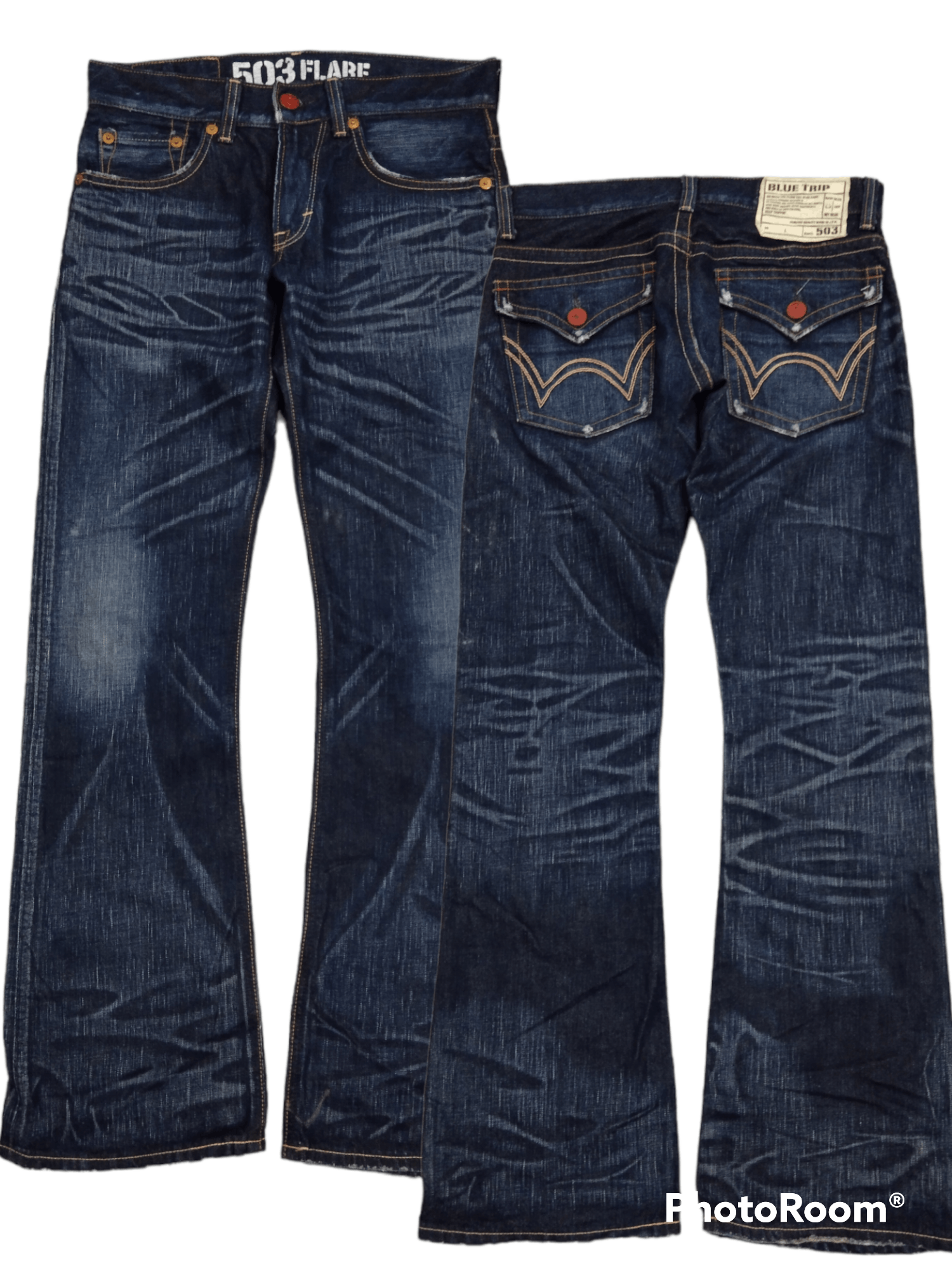 Edwin FLARE WASHED BLUE 503 DENIM PANTS Size US 30 / EU 46 - 1 Thumbnail