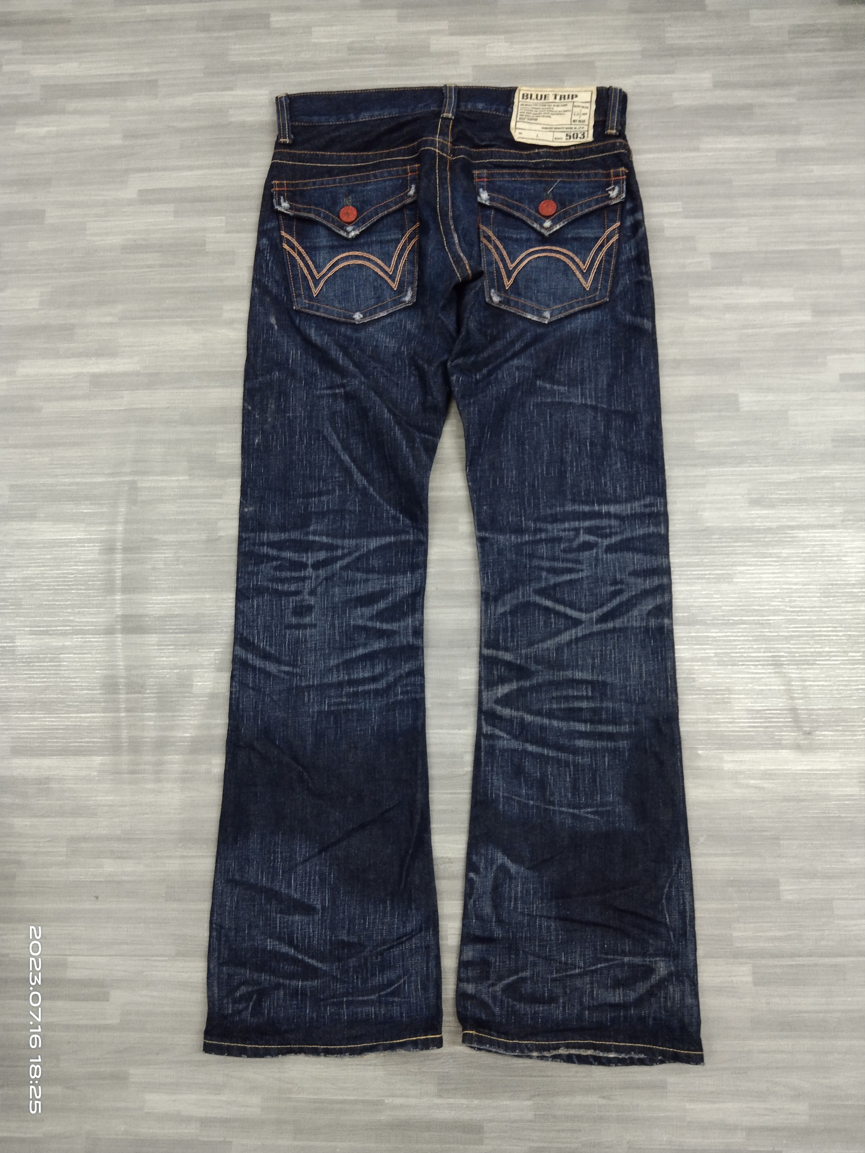 Edwin FLARE WASHED BLUE 503 DENIM PANTS Size US 30 / EU 46 - 3 Thumbnail
