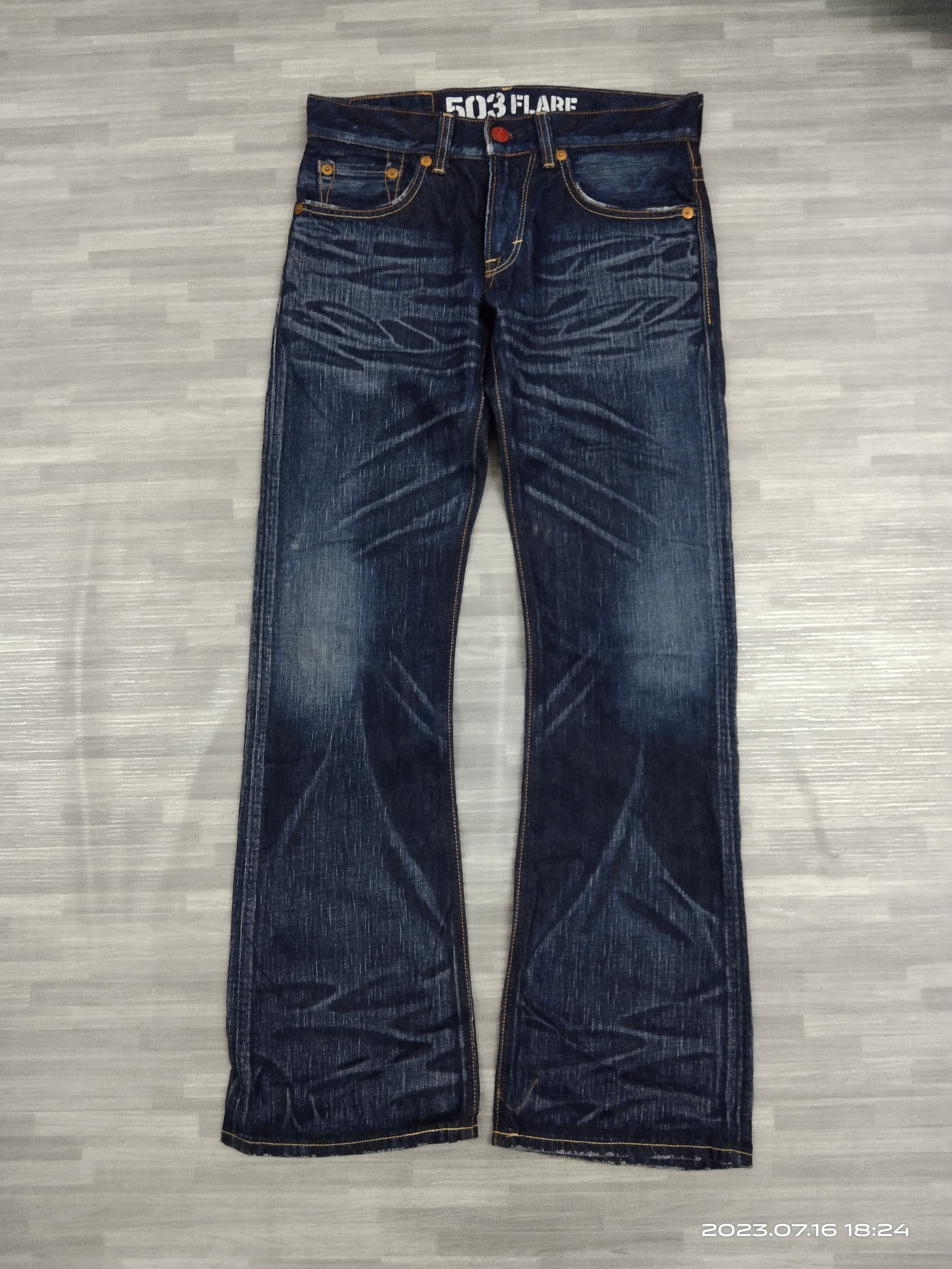 Edwin FLARE WASHED BLUE 503 DENIM PANTS Size US 30 / EU 46 - 2 Thumbnail