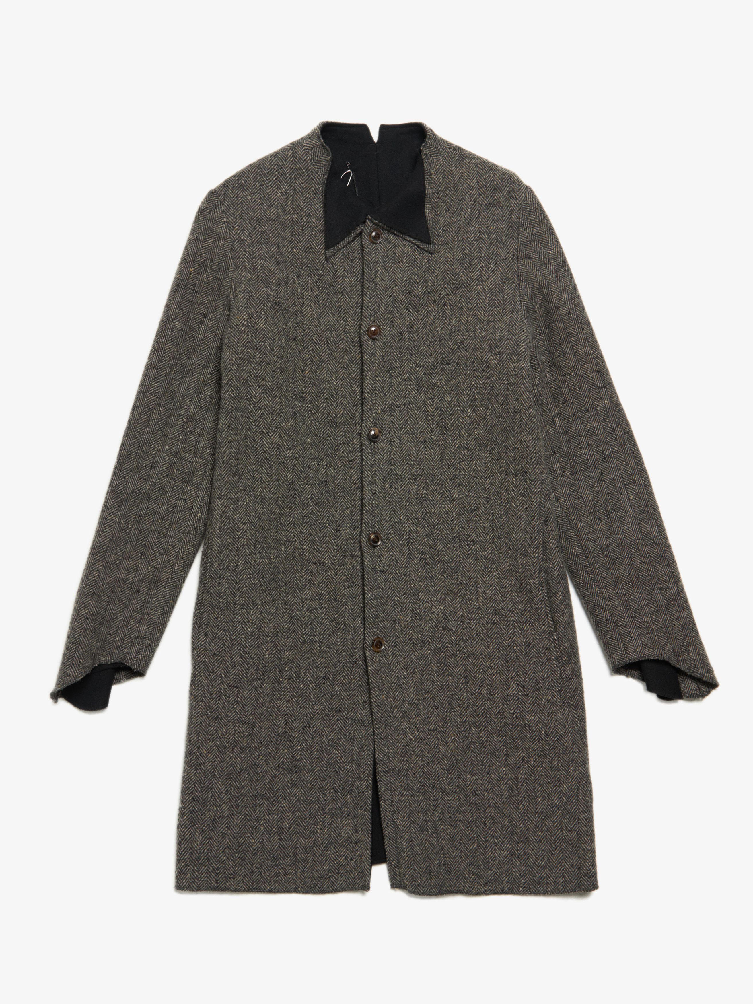 Carpe Diem Gray Double Layered Herringbone Tweed Suit Coat Size US L / EU 52-54 / 3 - 1 Thumbnail
