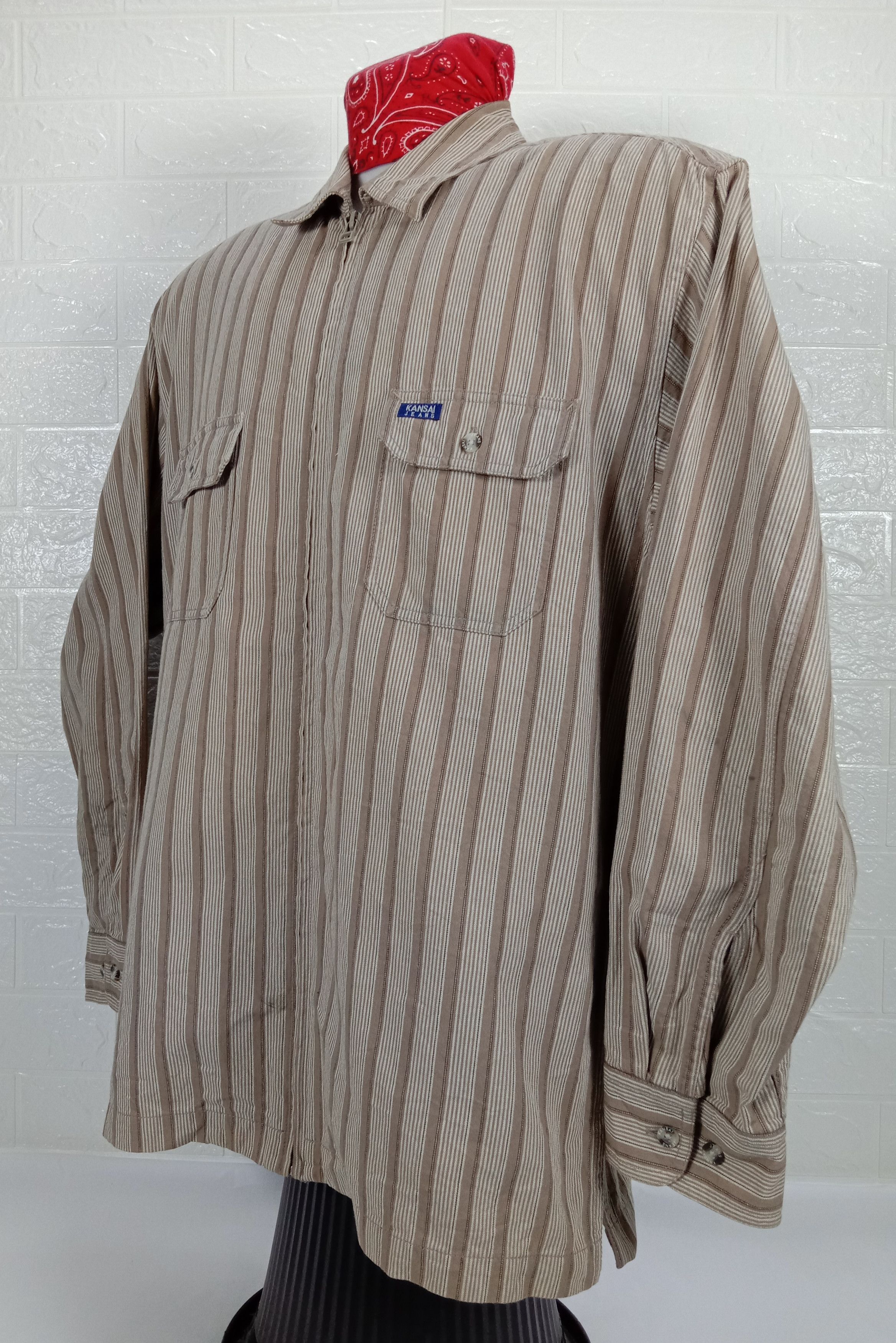 Kansai Yamamoto Kansai Yamamoto Flannel Zipper Long Sleeve Shirt Size US L / EU 52-54 / 3 - 4 Thumbnail