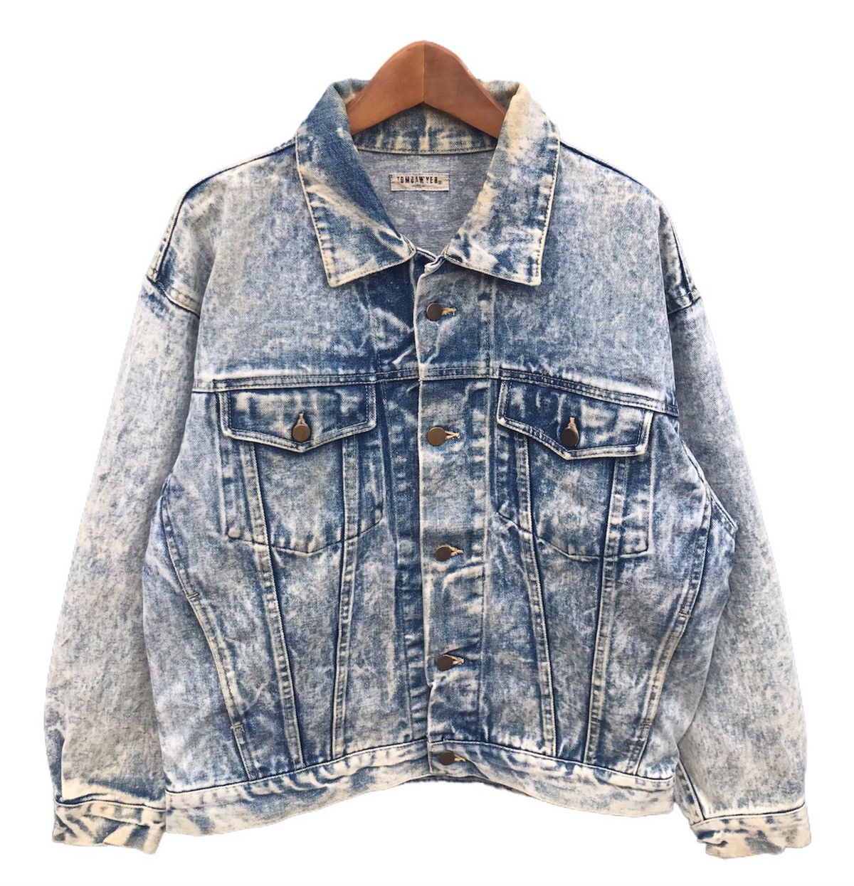Vintage Vintage Acid wash trucker denim jacket Size US L / EU 52-54 / 3 - 1 Thumbnail