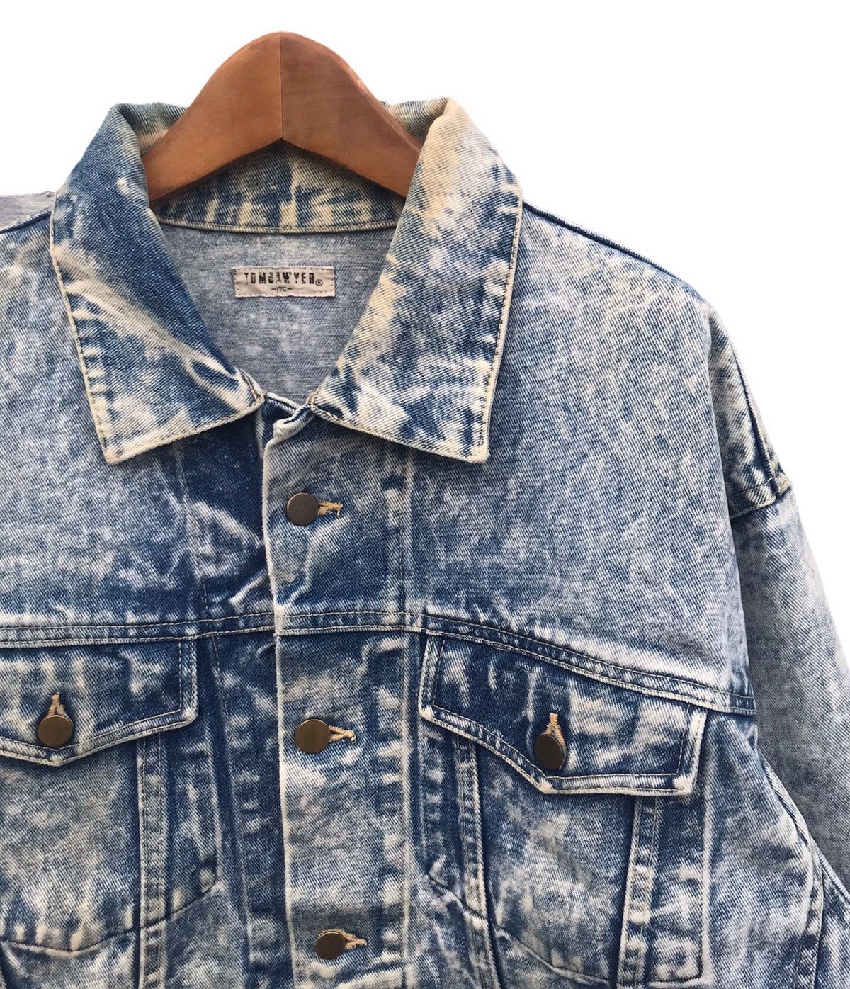 Vintage Vintage Acid wash trucker denim jacket Size US L / EU 52-54 / 3 - 2 Thumbnail