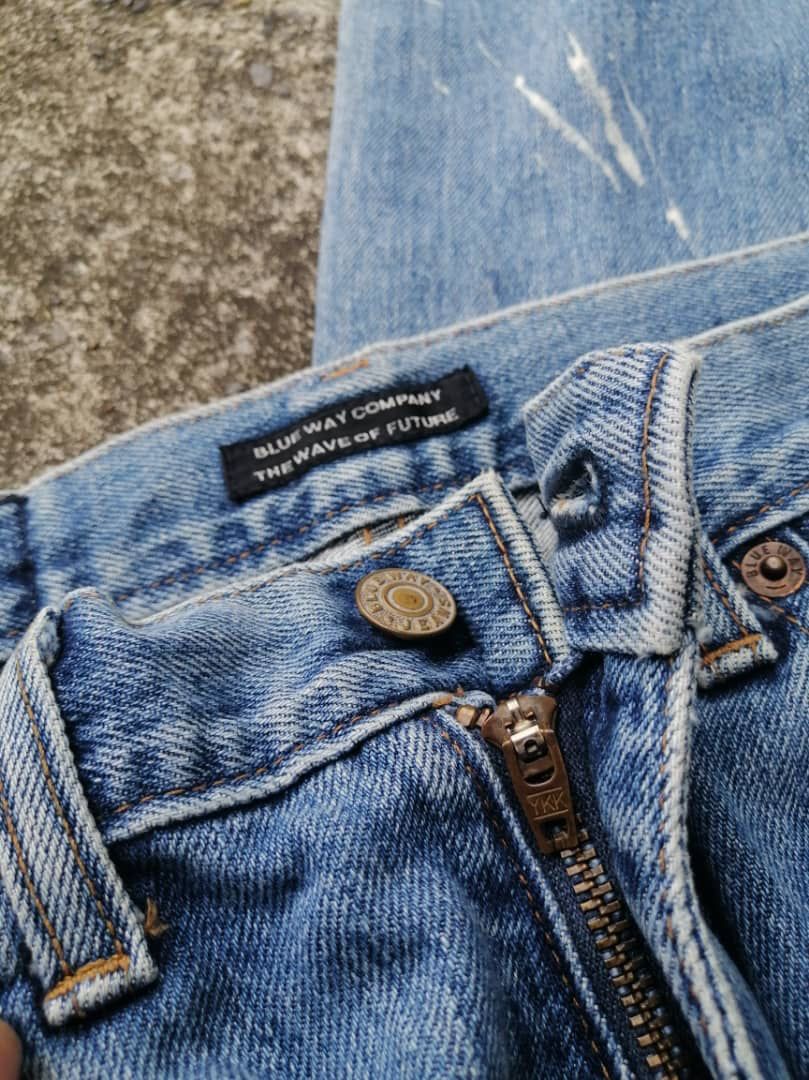 Japanese Brand Blue Way Made In Japan Paint Design Denim Jeans Size US 28 / EU 44 - 3 Thumbnail