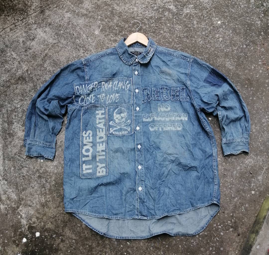 Designer × Japanese Brand RNA Skulls Design Denim Jacket Size US XL / EU 56 / 4 - 1 Thumbnail