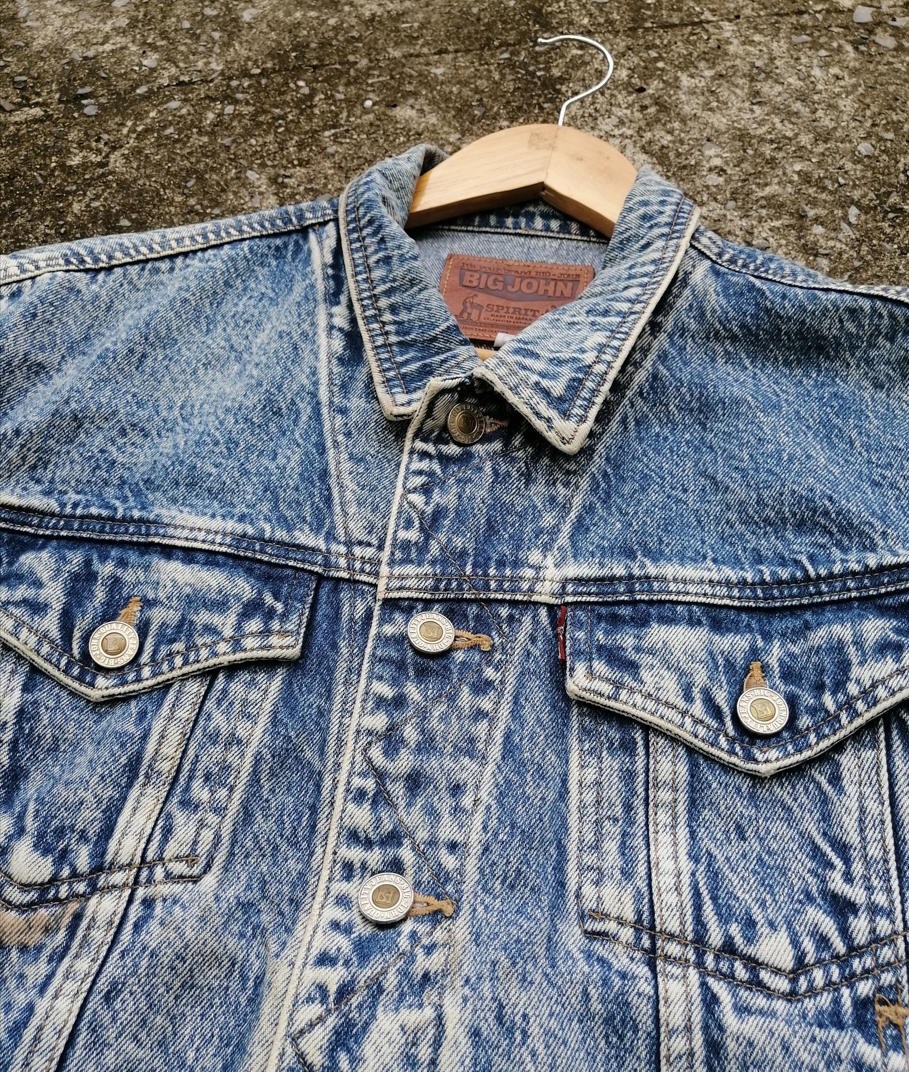 Big John × Vintage Vintage Scoville Big John Acid Wash Crop Denim Jacket Size US M / EU 48-50 / 2 - 1 Thumbnail