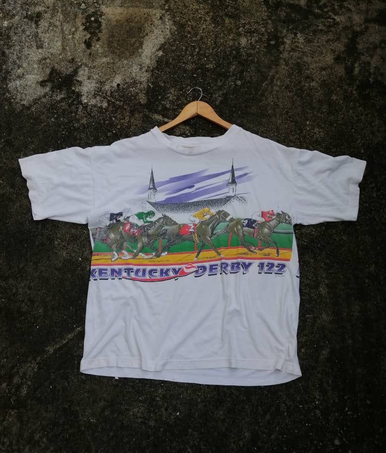 Champs Sport Vintage 90s Champ Kentucky Derby 122 Tee Size US XL / EU 56 / 4 - 1 Thumbnail