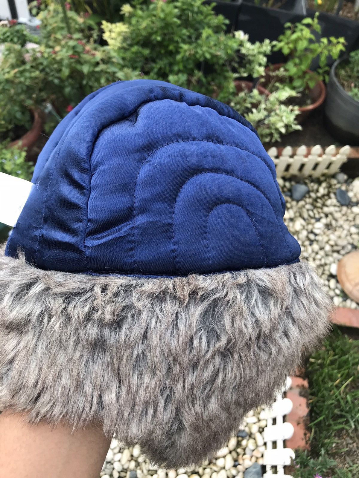 Japanese Brand DENIM FUR TRIM WINTER TRAPPER HAT WITH EAR WARMER FLAPS Size ONE SIZE - 12 Thumbnail