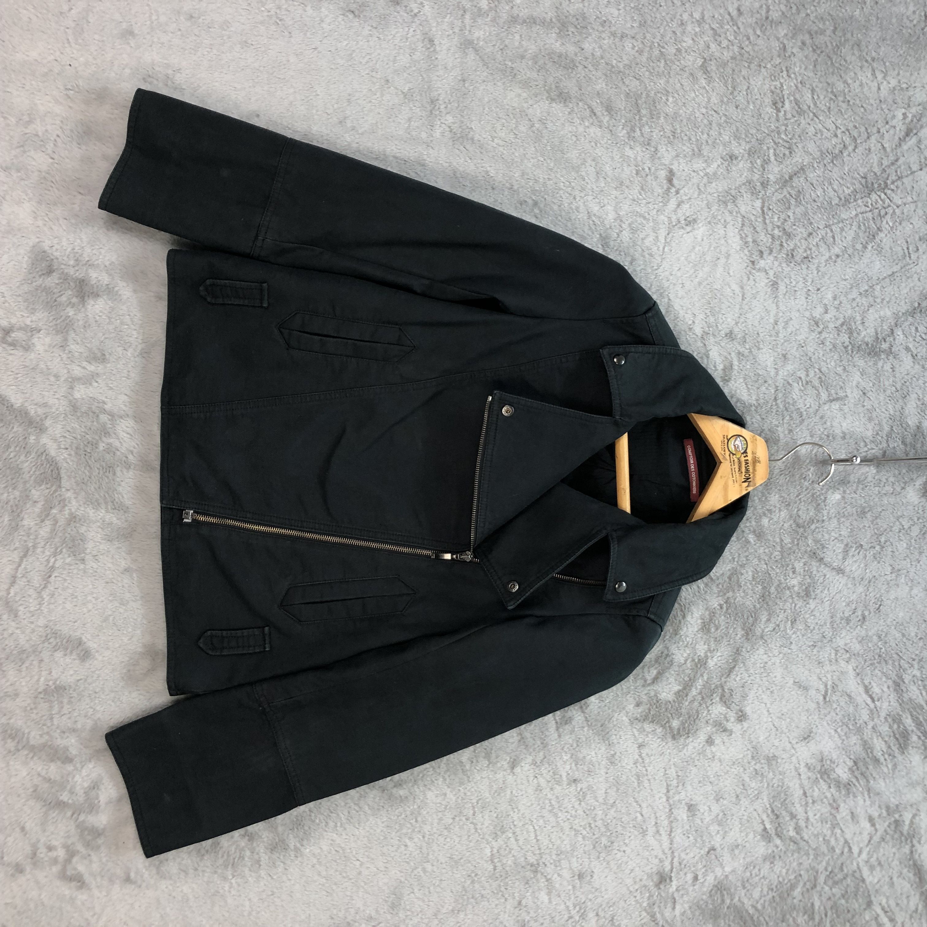 image of Avant Garde Comptoir Des Cotonniers Double Collar Jacket 5903-43 in Black, Women's (Size Small)