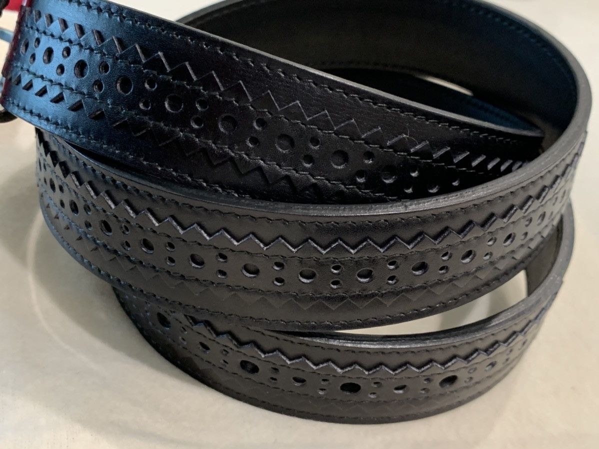Berluti (NEW) Berluti SS’18 black floral engraved leather belt Size 32 - 11 Thumbnail