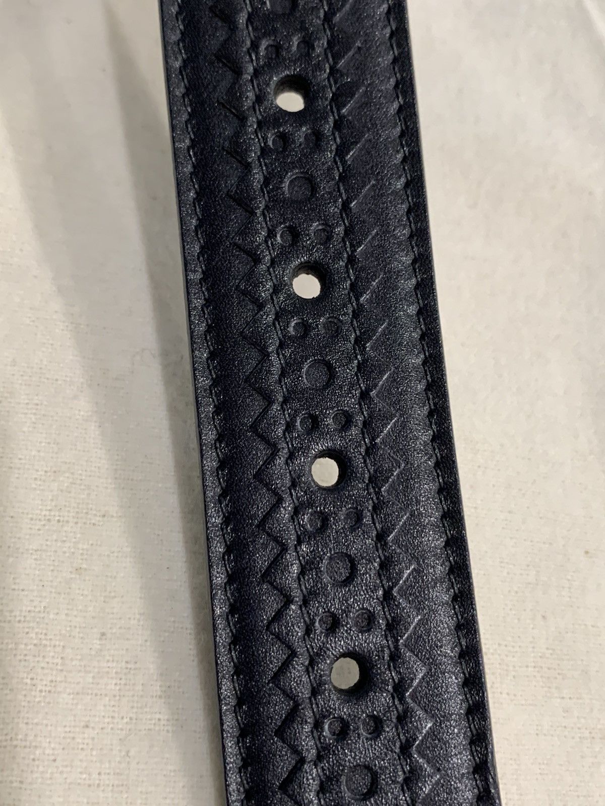 Berluti (NEW) Berluti SS’18 black floral engraved leather belt Size 32 - 7 Thumbnail