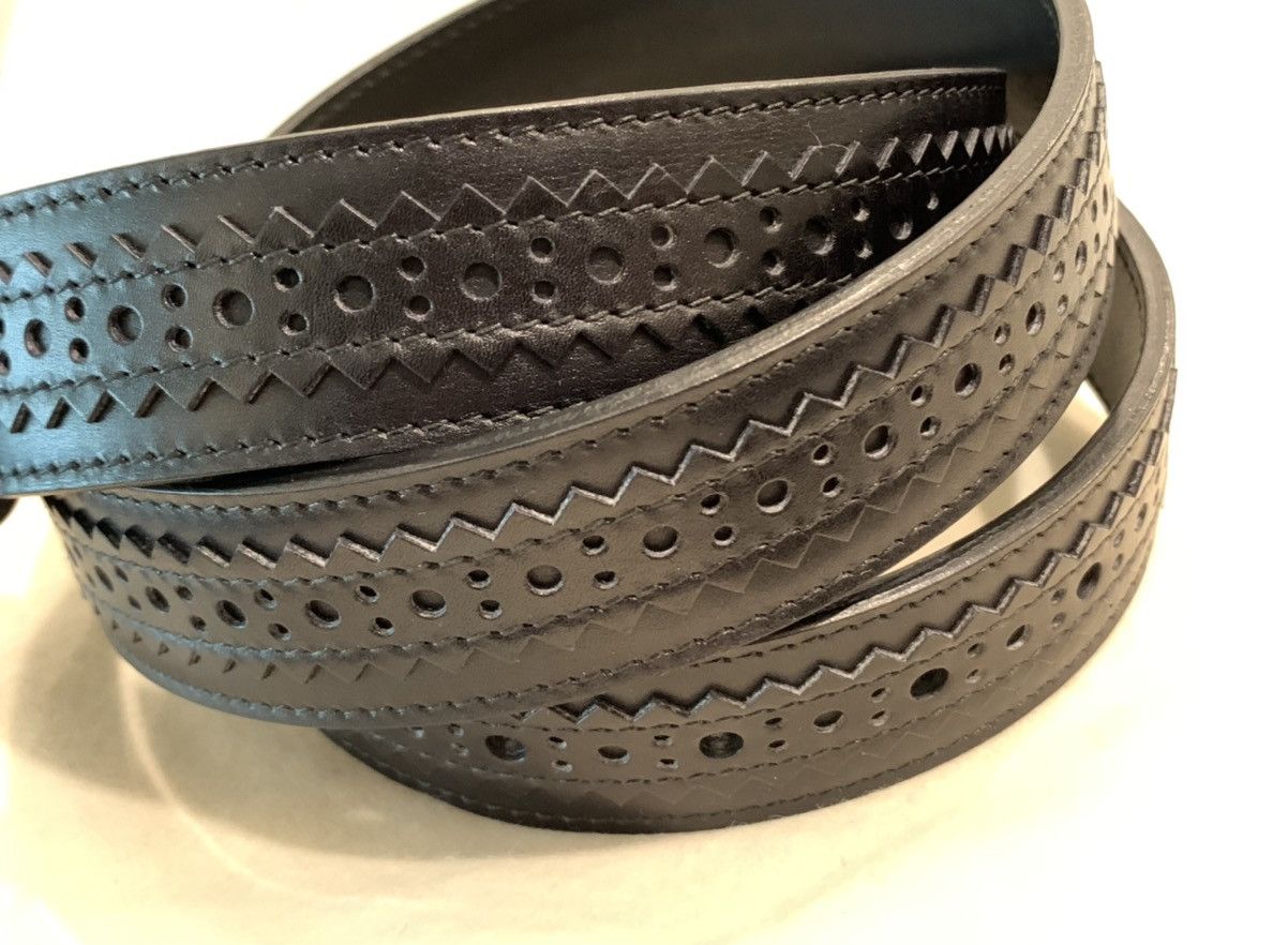 Berluti (NEW) Berluti SS’18 black floral engraved leather belt Size 32 - 1 Thumbnail
