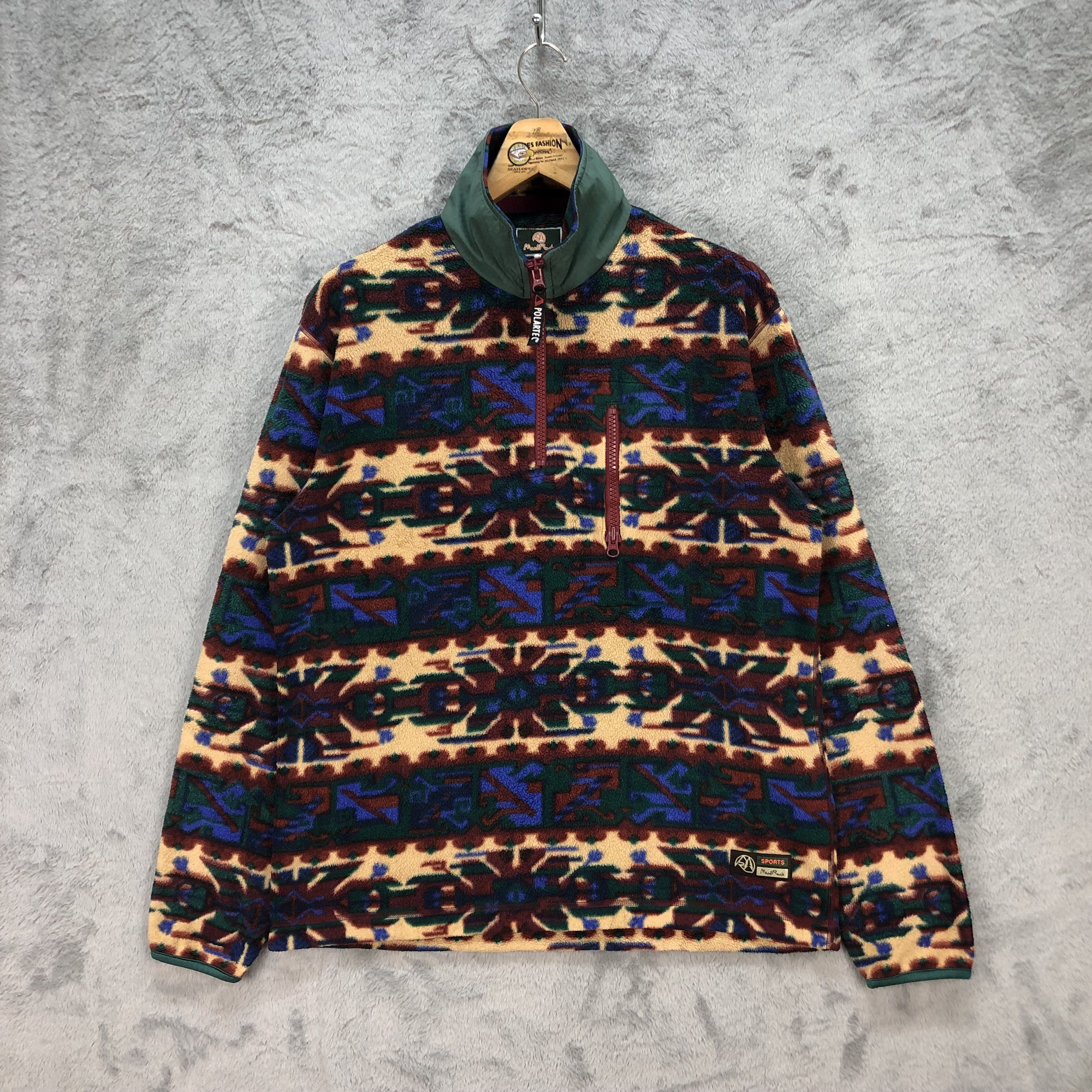 Japanese Brand Maul Ruck Polartec Navajo Design Fleece #5898-42 Size US M / EU 48-50 / 2 - 1 Thumbnail