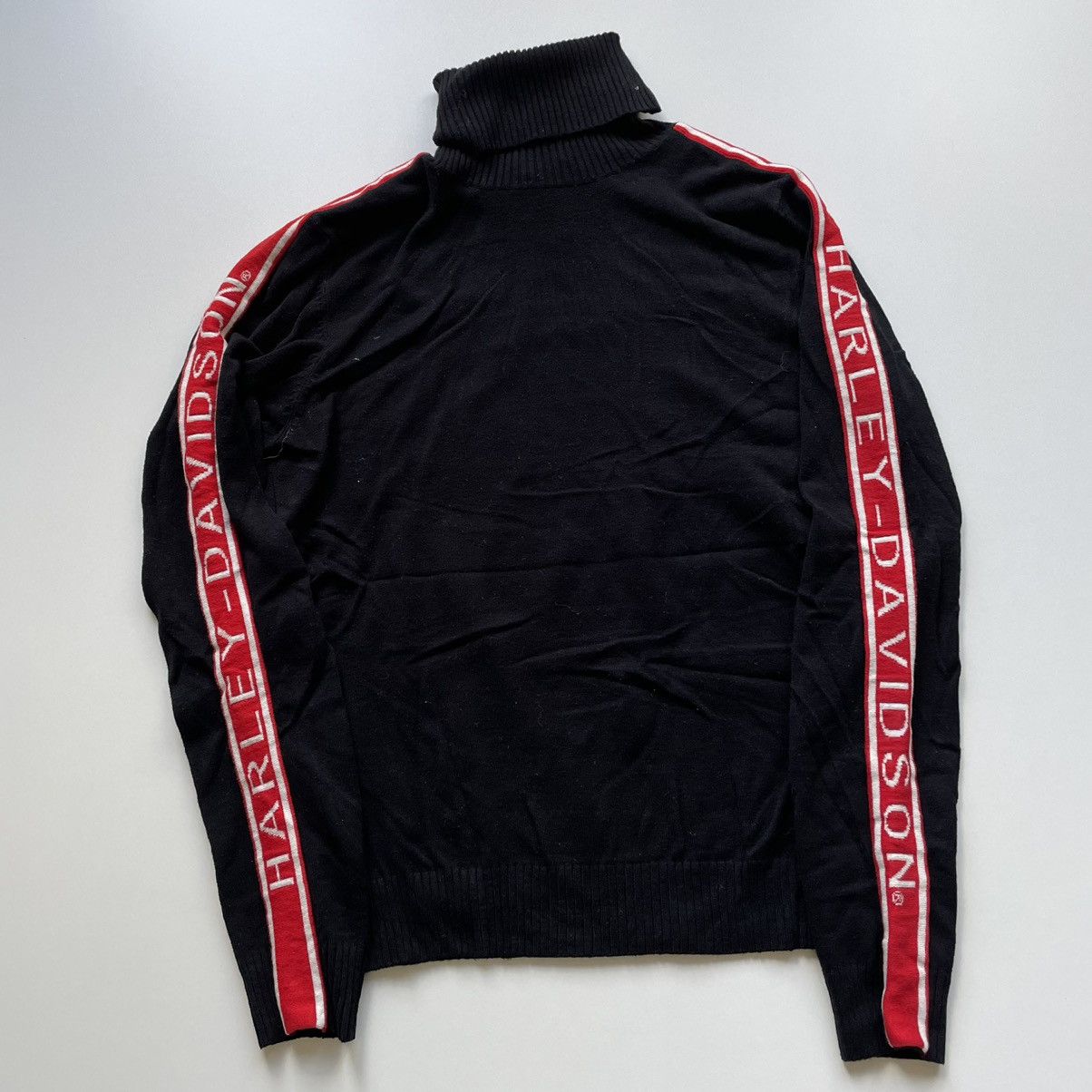 Harley Davidson × Vintage Vintage 2000s Harley Davidson Biker Turtle Neck Knit Sweater Size L / US 10 / IT 46 - 2 Thumbnail