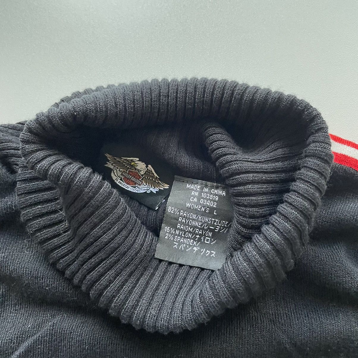Harley Davidson × Vintage Vintage 2000s Harley Davidson Biker Turtle Neck Knit Sweater Size L / US 10 / IT 46 - 3 Thumbnail