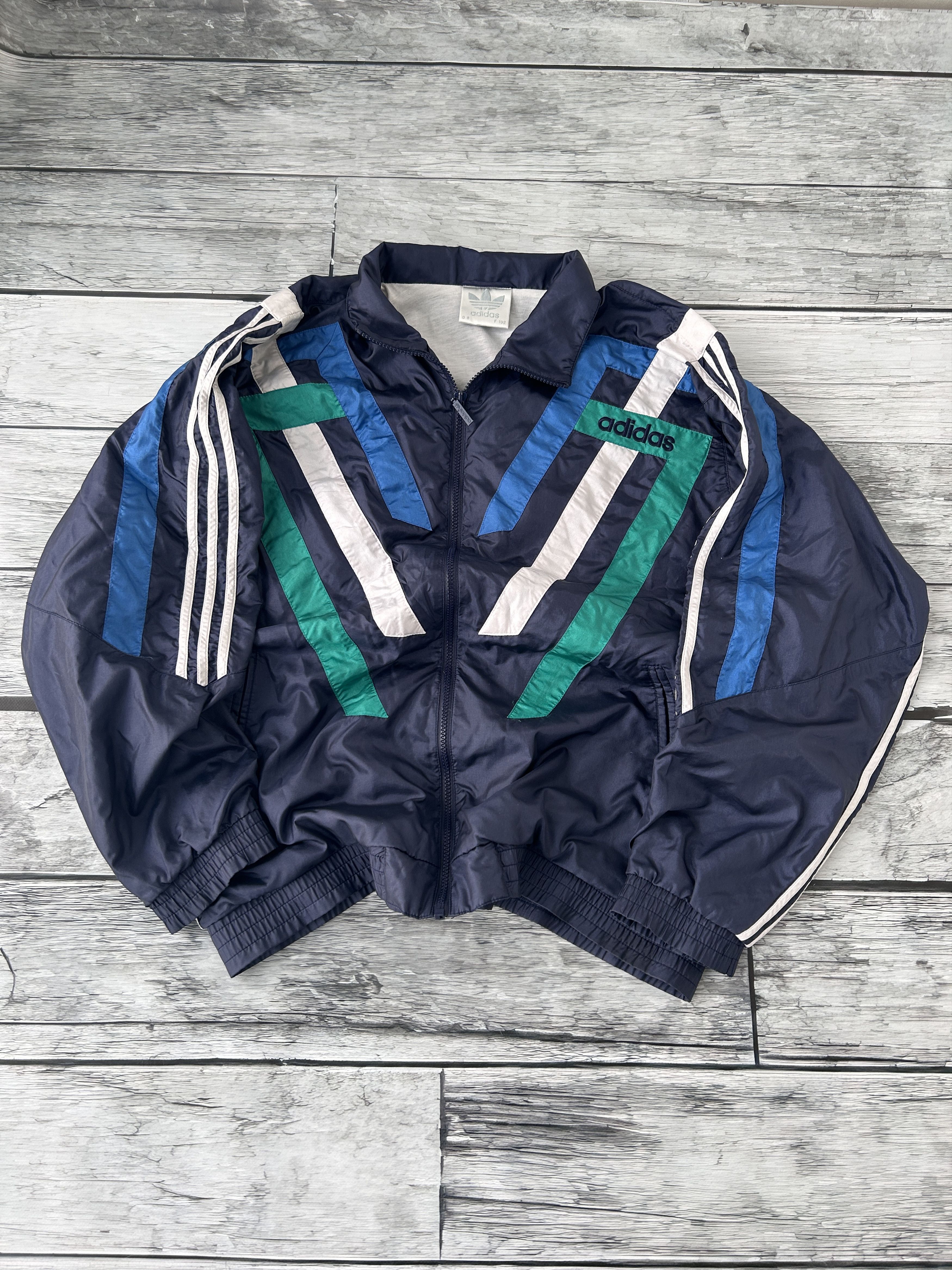 Adidas × Vintage Vintage Adidas Big Logo Hooodie Zip Up Jacket 90s Size US L / EU 52-54 / 3 - 2 Thumbnail
