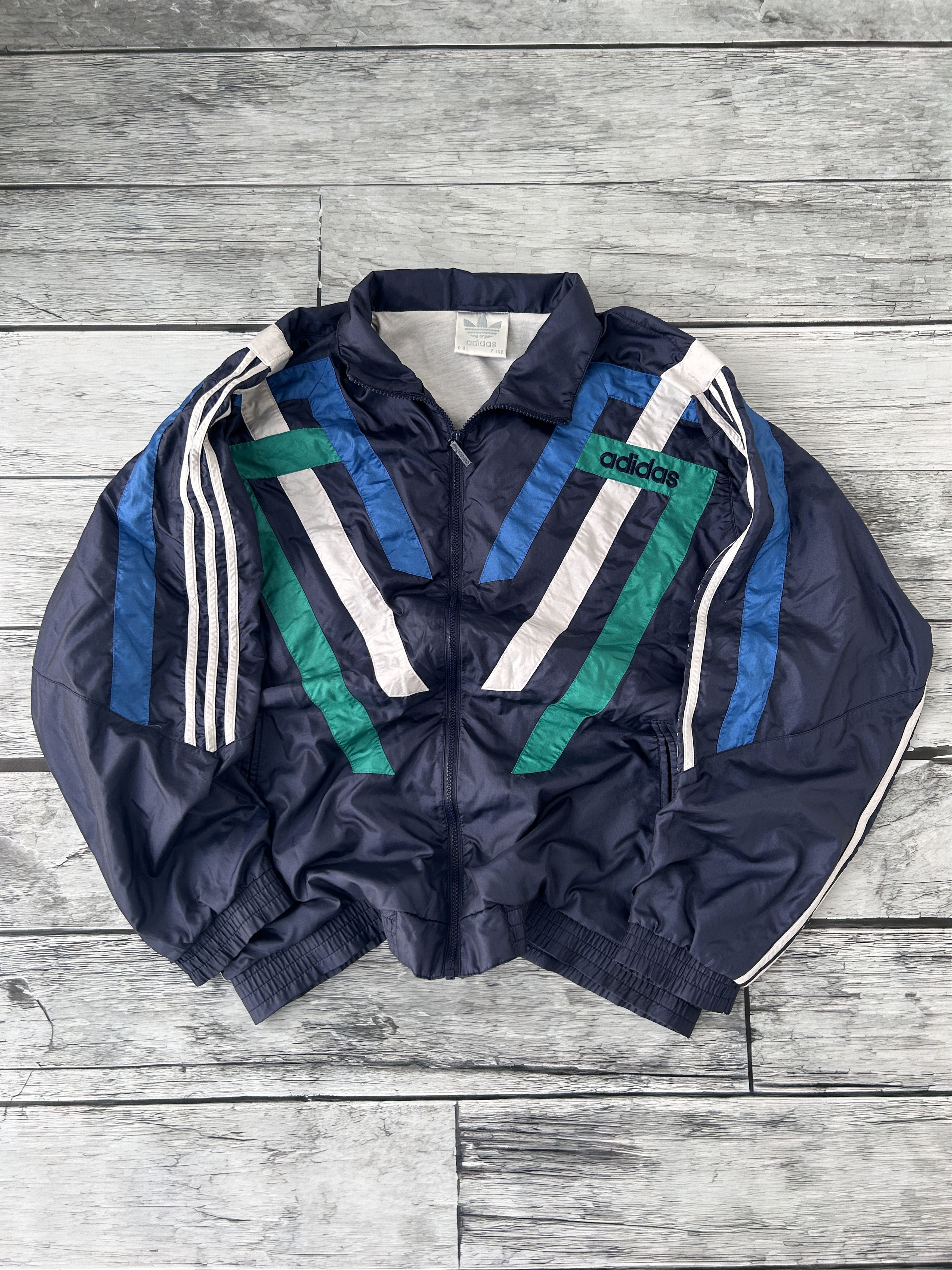 Adidas × Vintage Vintage Adidas Big Logo Hooodie Zip Up Jacket 90s Size US L / EU 52-54 / 3 - 1 Thumbnail
