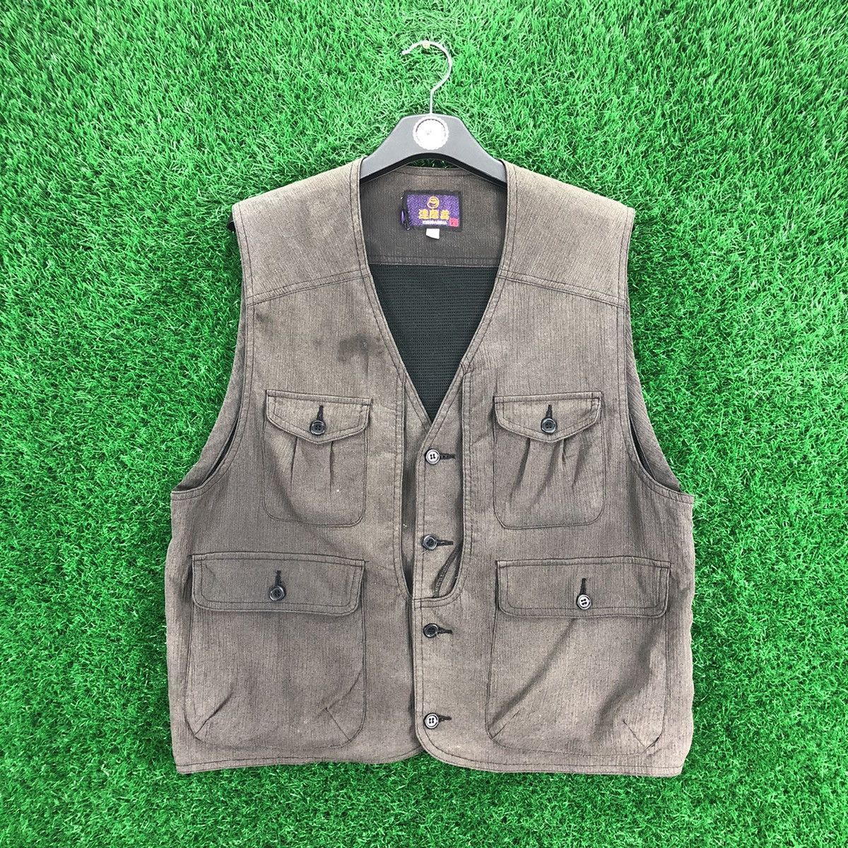 Japanese Brand × Vintage Vintagw 90's Vest Multi Compartment Pocket by Kurodaruma Size US M / EU 48-50 / 2 - 1 Thumbnail