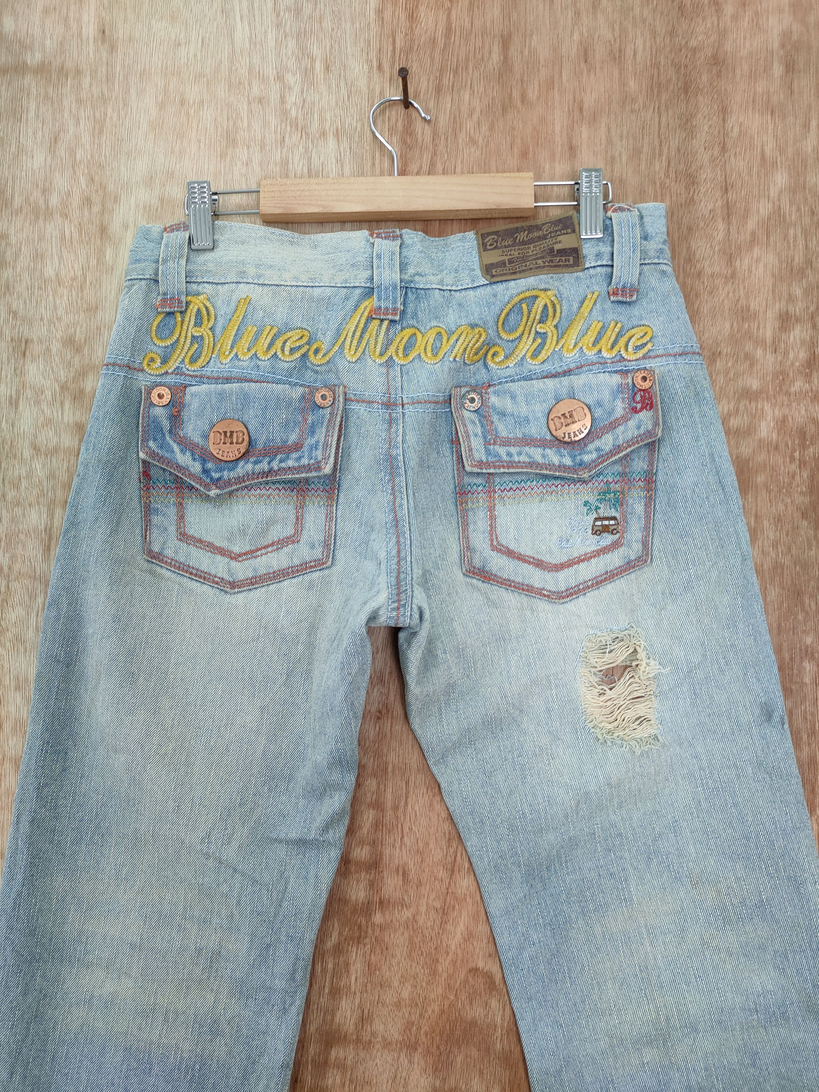 Japanese Brand DLL Blue Moon blue distressed denim jeans pants #46-088DLL Size US 30 / EU 46 - 9 Thumbnail