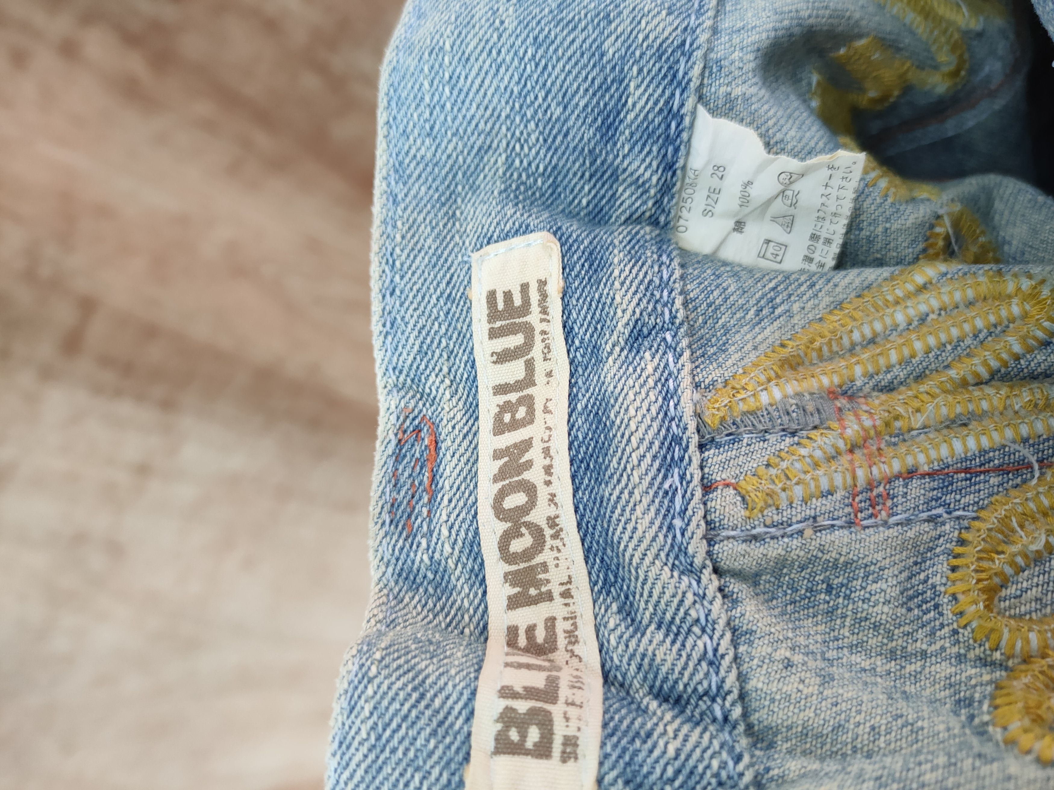 Japanese Brand DLL Blue Moon blue distressed denim jeans pants #46-088DLL Size US 30 / EU 46 - 11 Thumbnail