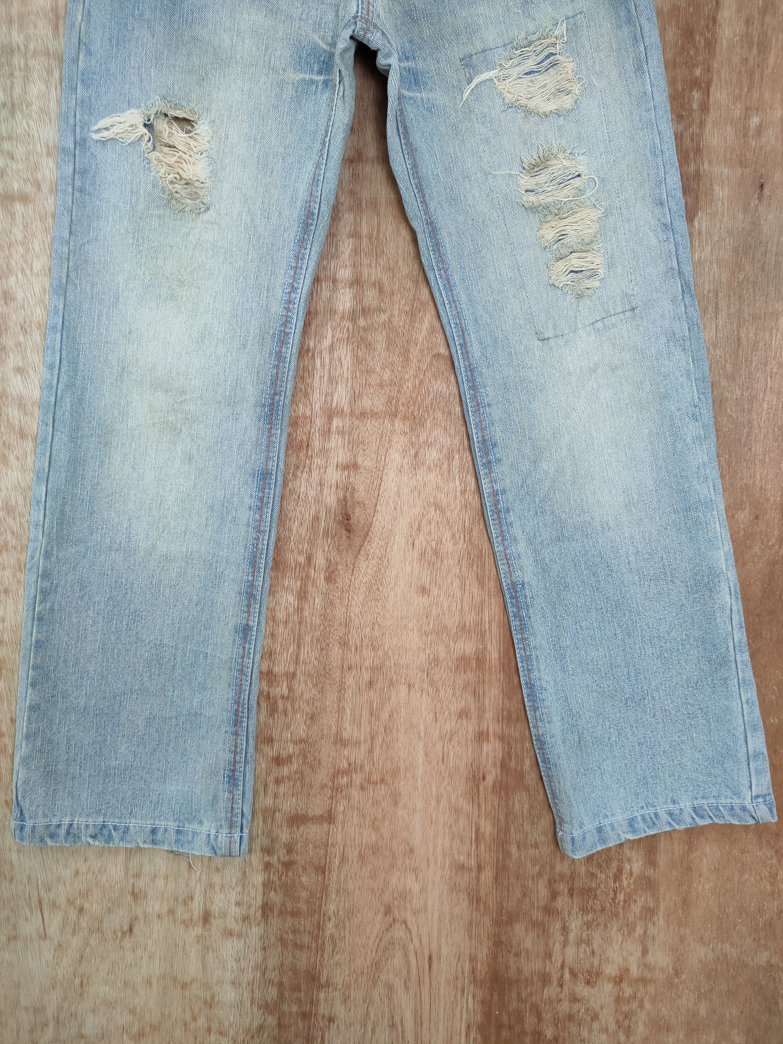 Japanese Brand DLL Blue Moon blue distressed denim jeans pants #46-088DLL Size US 30 / EU 46 - 3 Thumbnail