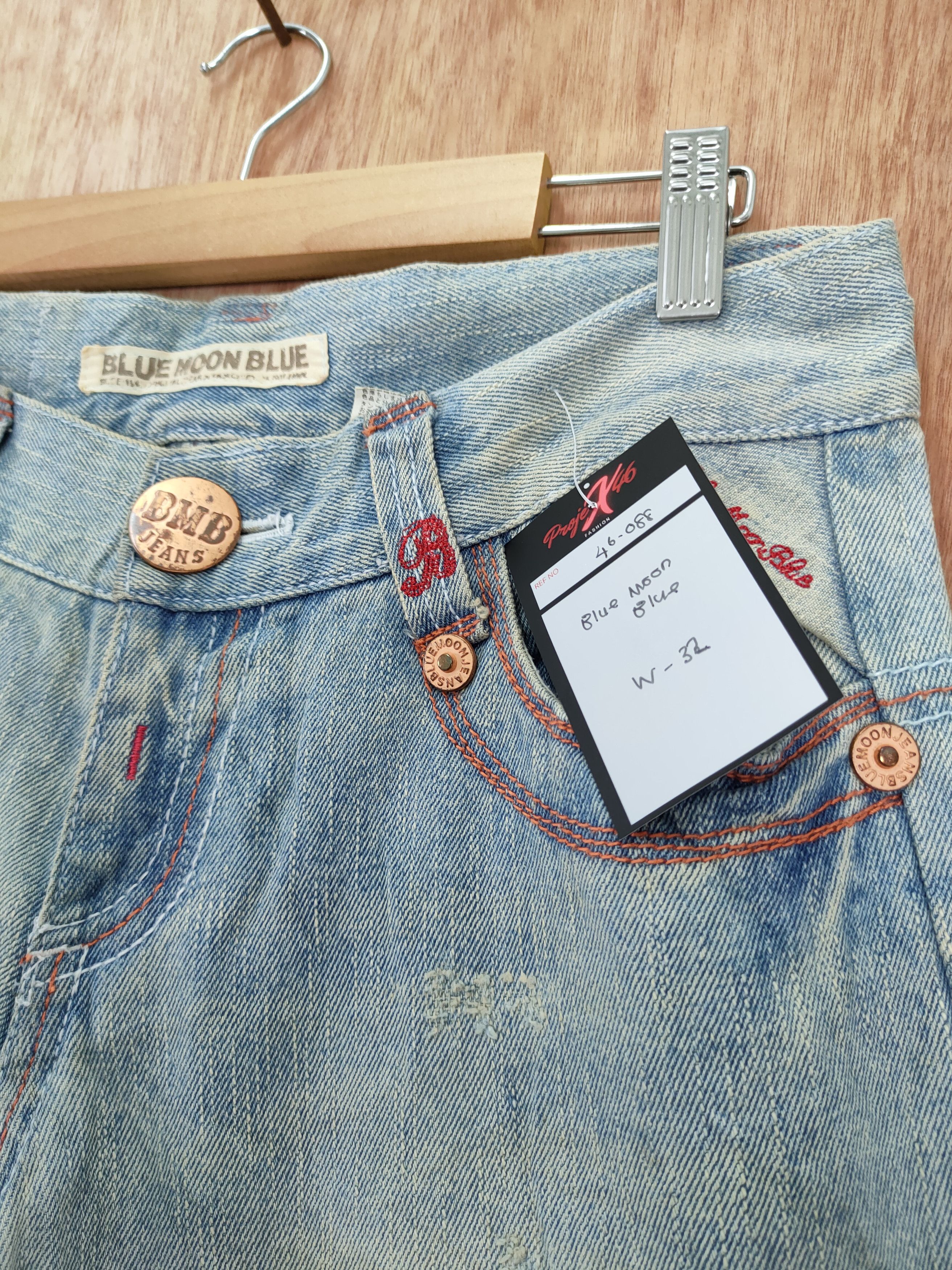 Japanese Brand DLL Blue Moon blue distressed denim jeans pants #46-088DLL Size US 30 / EU 46 - 5 Thumbnail