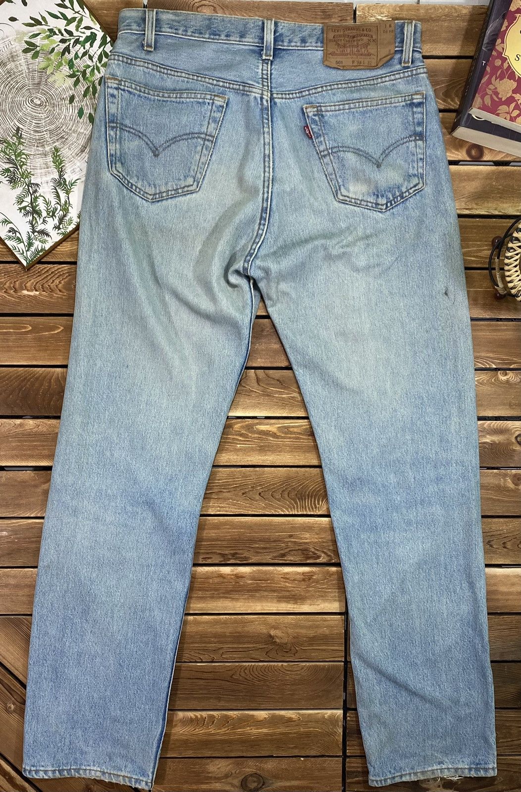 Levi's Vintage Clothing Vintage 90’s 501 made In Usa natural faded size 34 Size US 34 / EU 50 - 13 Thumbnail