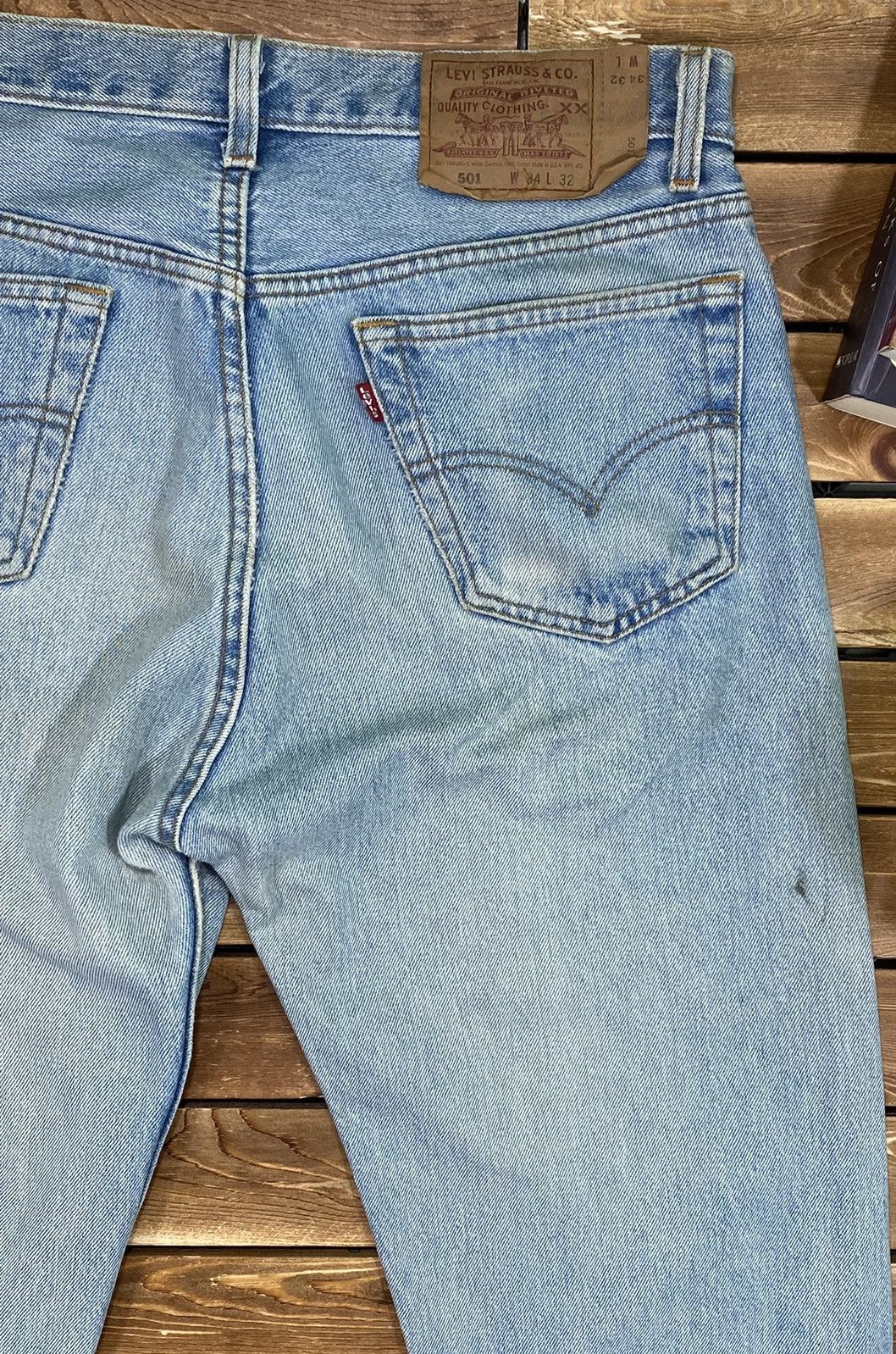 Levi's Vintage Clothing Vintage 90’s 501 made In Usa natural faded size 34 Size US 34 / EU 50 - 14 Thumbnail