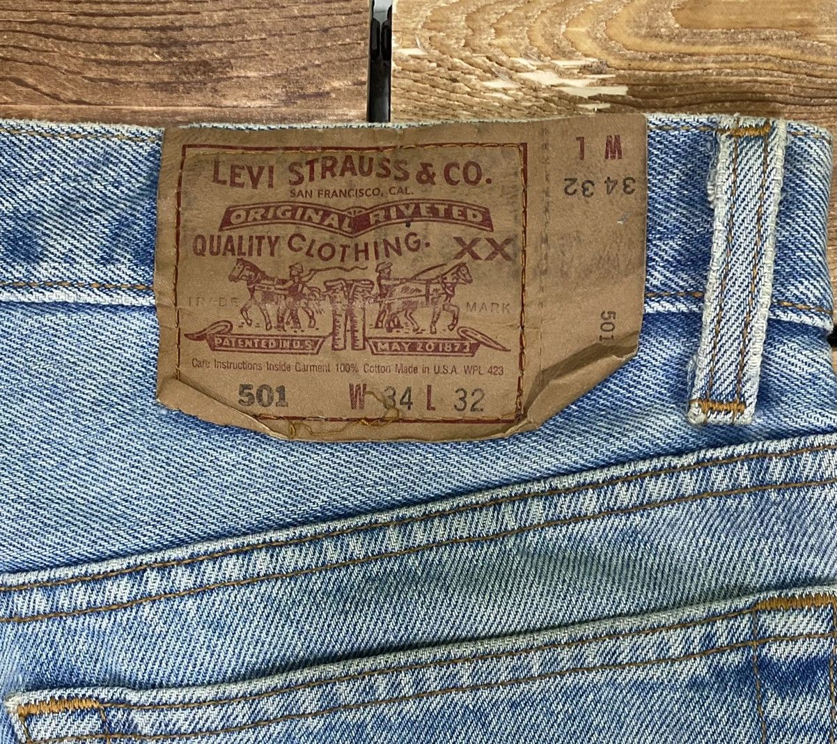 Levi's Vintage Clothing Vintage 90’s 501 made In Usa natural faded size 34 Size US 34 / EU 50 - 16 Thumbnail