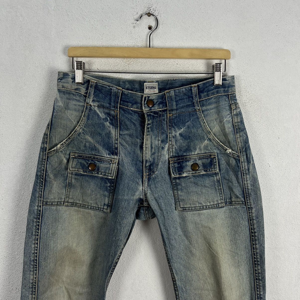 Japanese Brand VINTAGE ETERNAL JAPAN MADE CARGO POCKET DENIM JEANS Size US 34 / EU 50 - 3 Thumbnail