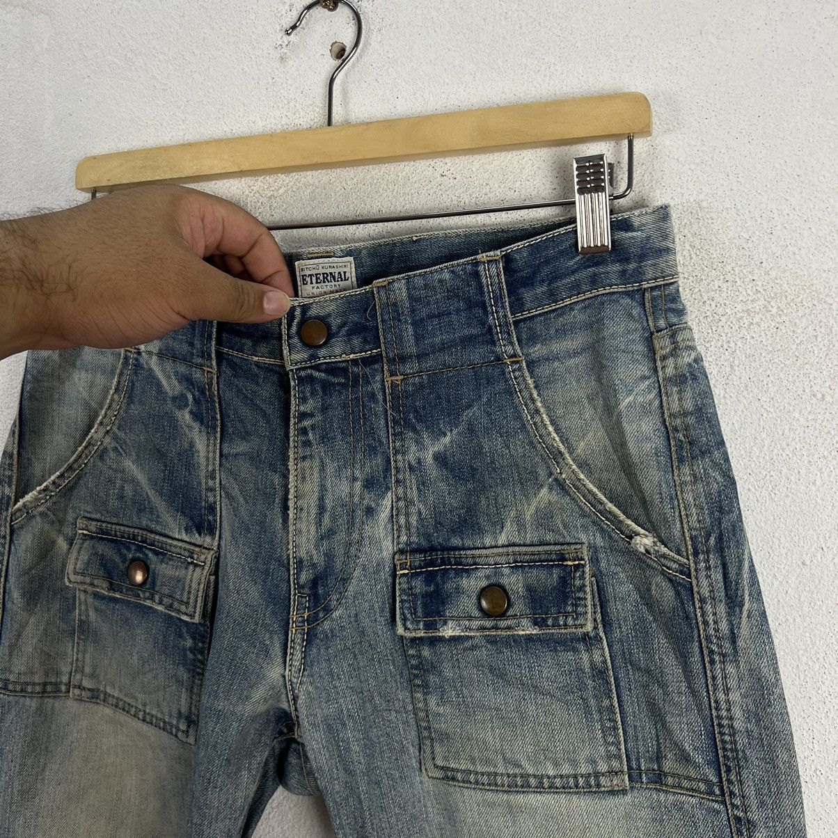 Japanese Brand VINTAGE ETERNAL JAPAN MADE CARGO POCKET DENIM JEANS Size US 34 / EU 50 - 7 Thumbnail