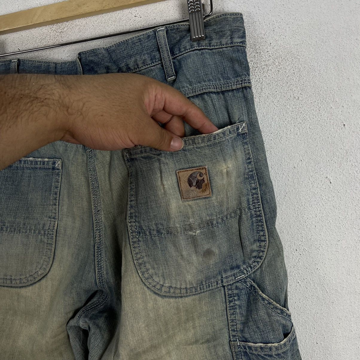 Carhartt VINTAGE CARHARTT SHORT DENIM PANTS DISTRESSED DESIGN WEAR Size US 34 / EU 50 - 9 Thumbnail